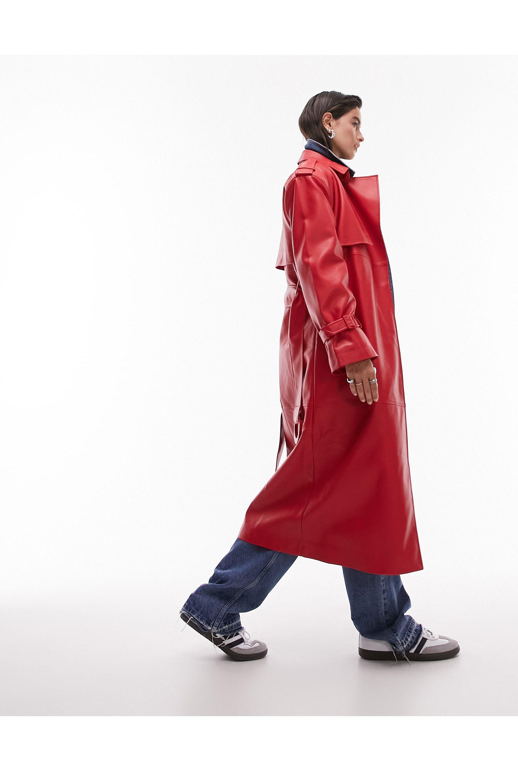 Topshop leather top trench coat