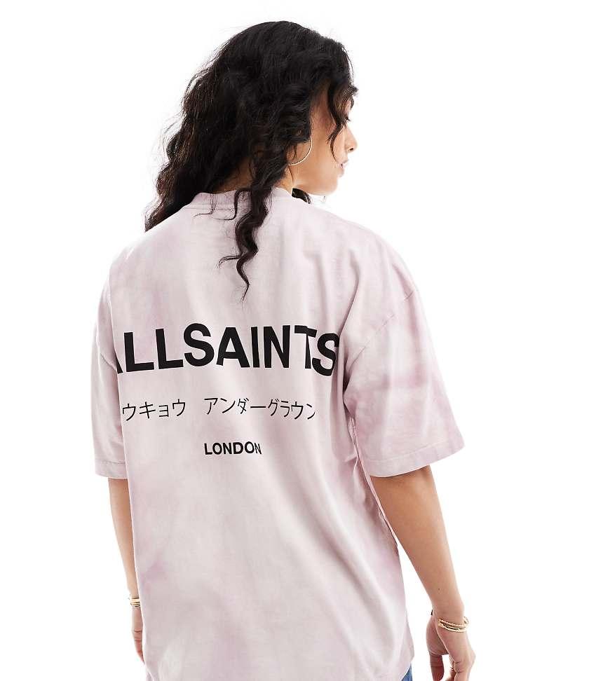 AllSaints Underground Oversized T-Shirt in Pink | Lyst UK