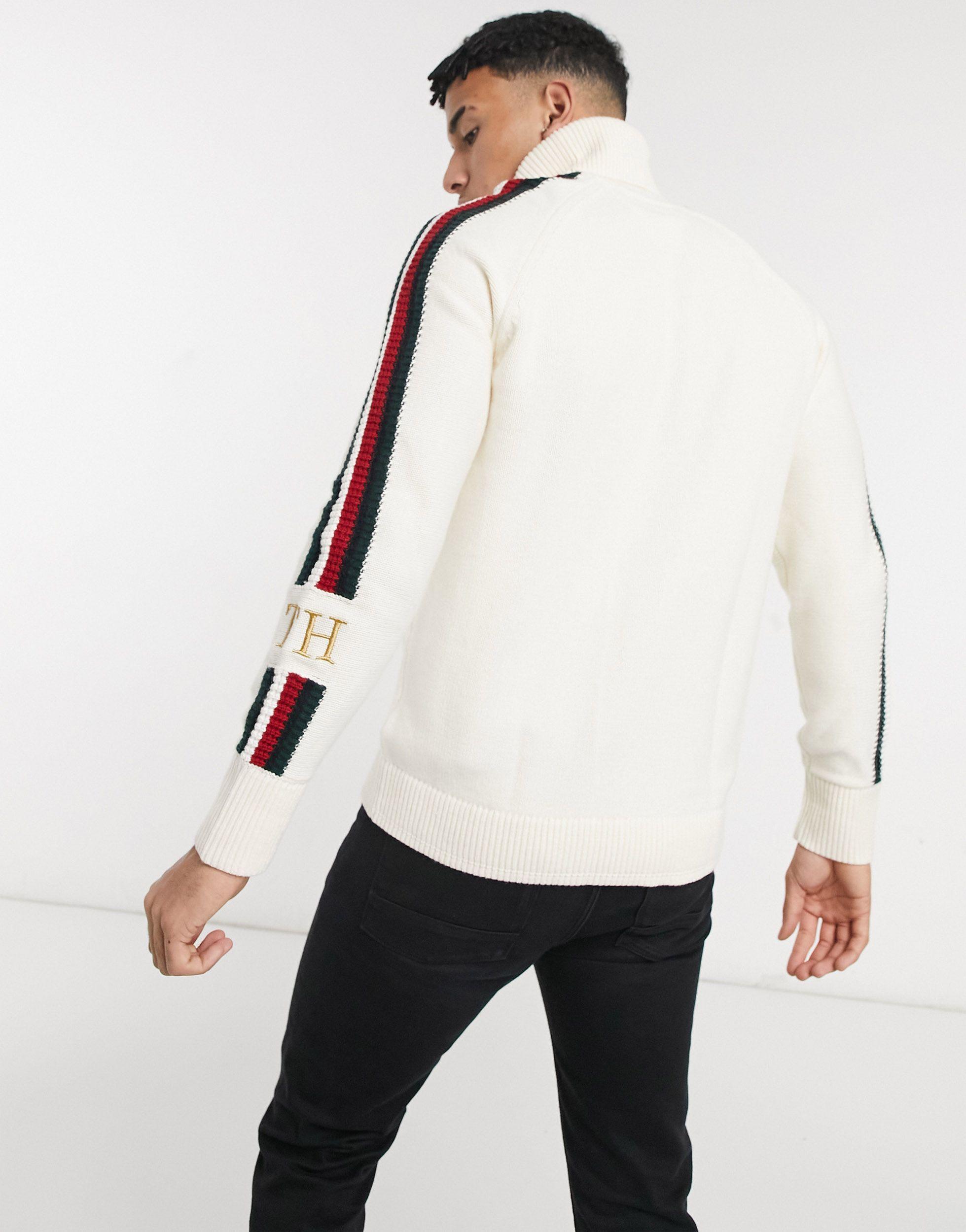 waterbestendig Saai taart Tommy Hilfiger Icon Sleeve Tipped Roll Neck Knit Jumper in White for Men |  Lyst