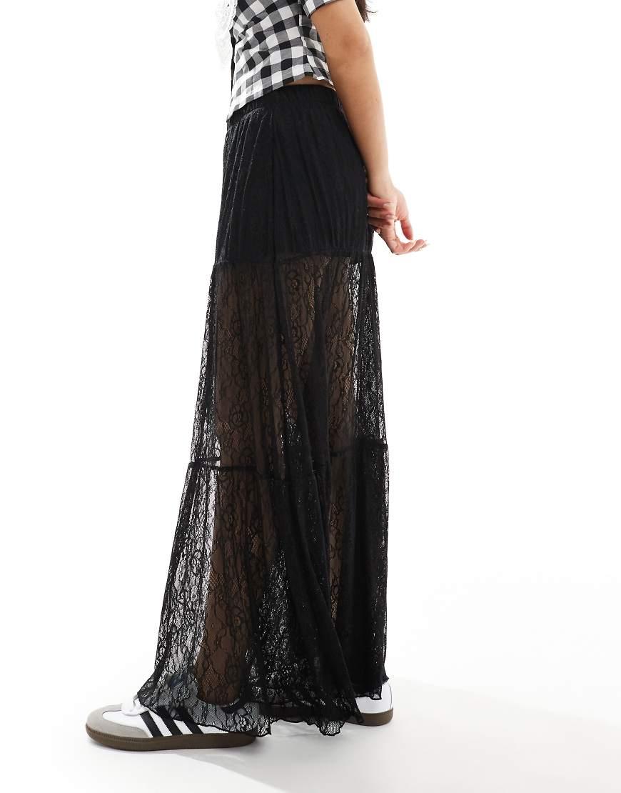 Black Lace Maxi Skirt — free download