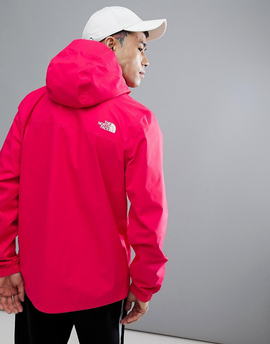 bright pink north face jacket