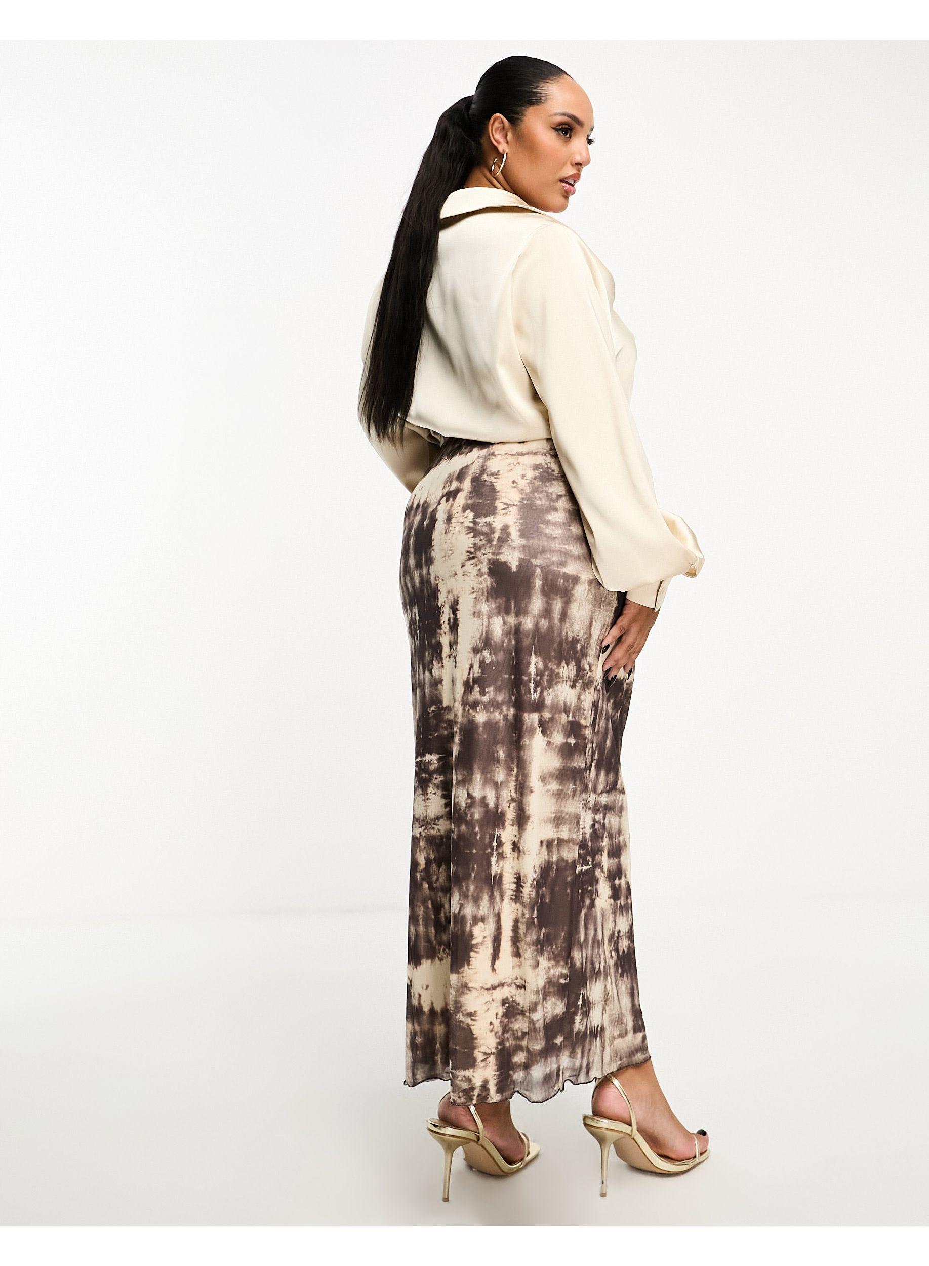 Vero Moda Curve Abstract Mesh Maxi Skirt | Lyst