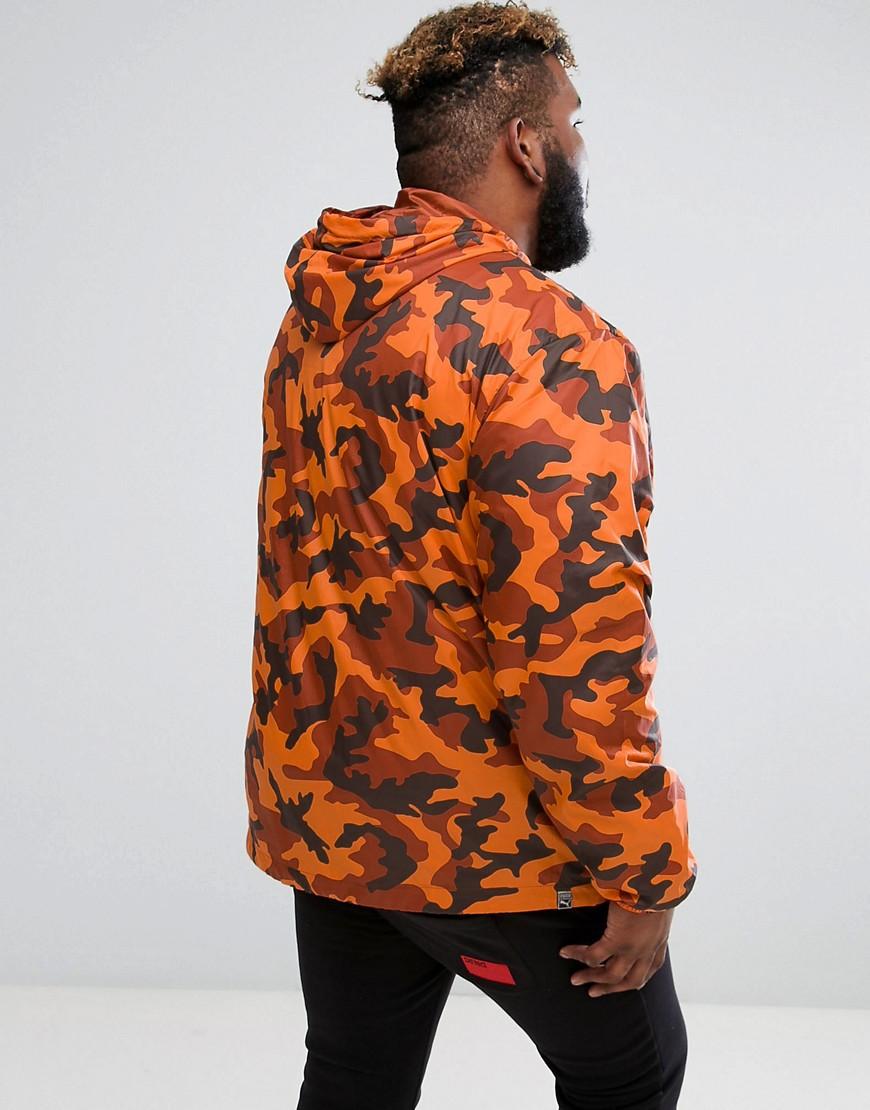 PUMA Synthetic Plus Pullover Windbreaker In Camo Print In Orange Exclusive  To Asos 57663602 for Men | Lyst