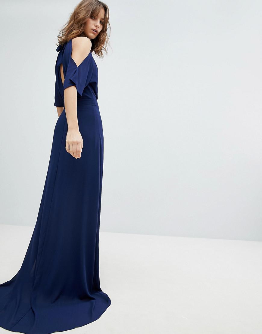 tfnc high neck maxi bridesmaid dress with fishtail