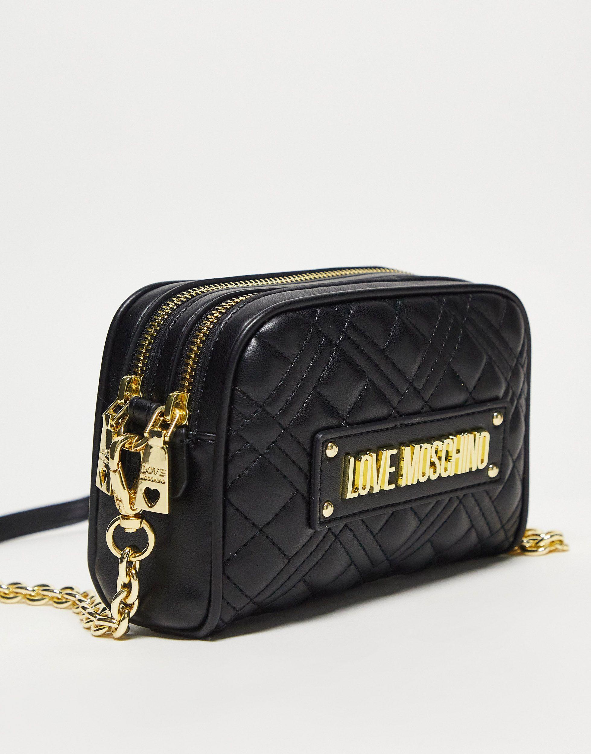 Love Moschino Small Quilted Cross Body Bag in Black Lyst