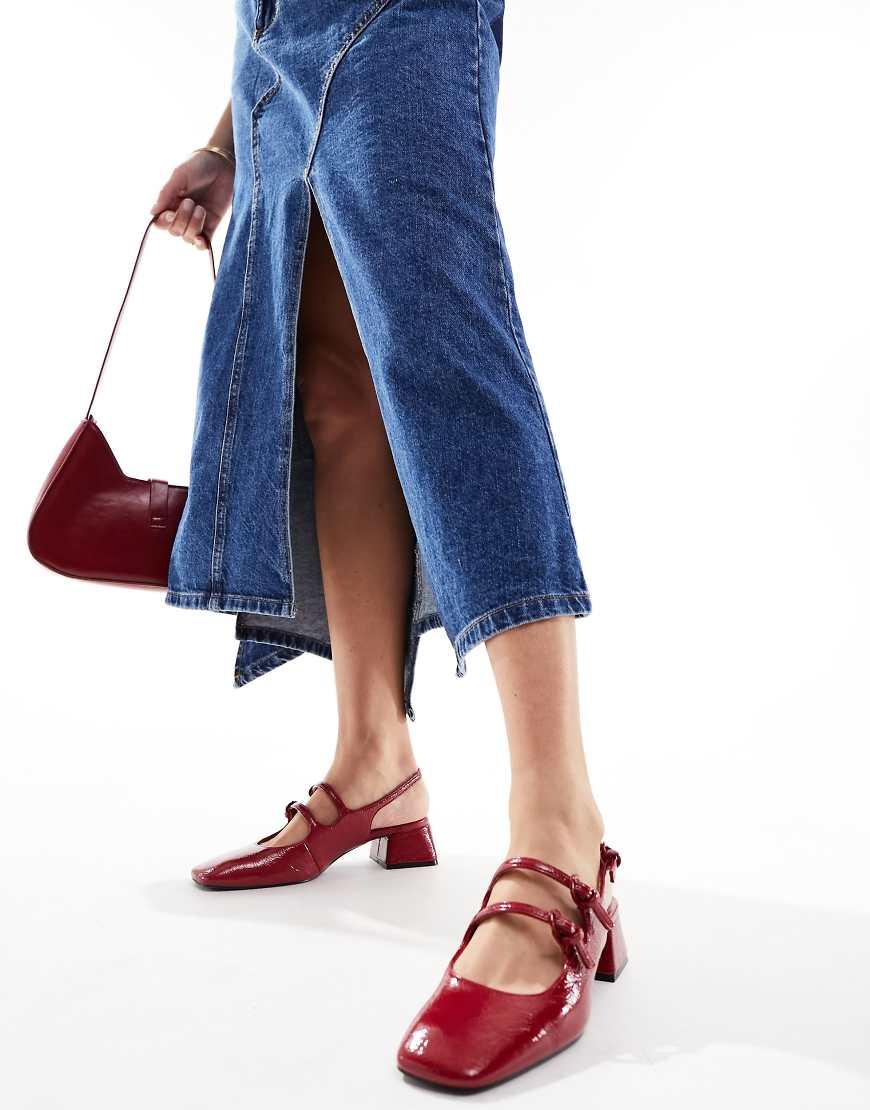 Scarpe Mary Jane Con Tacco Rosse di Stradivarius in Blu Lyst