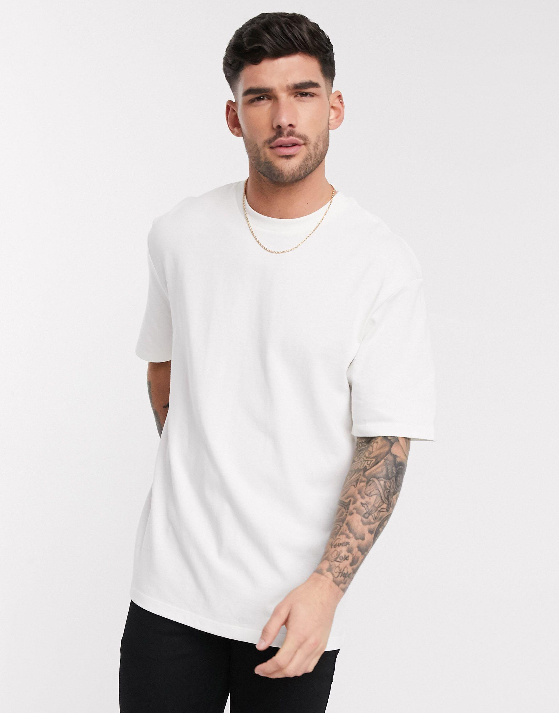 SELECTED – Oversize-T-Shirt aus schwerer Bio-Baumwolle in Weiß für Herren |  Lyst DE