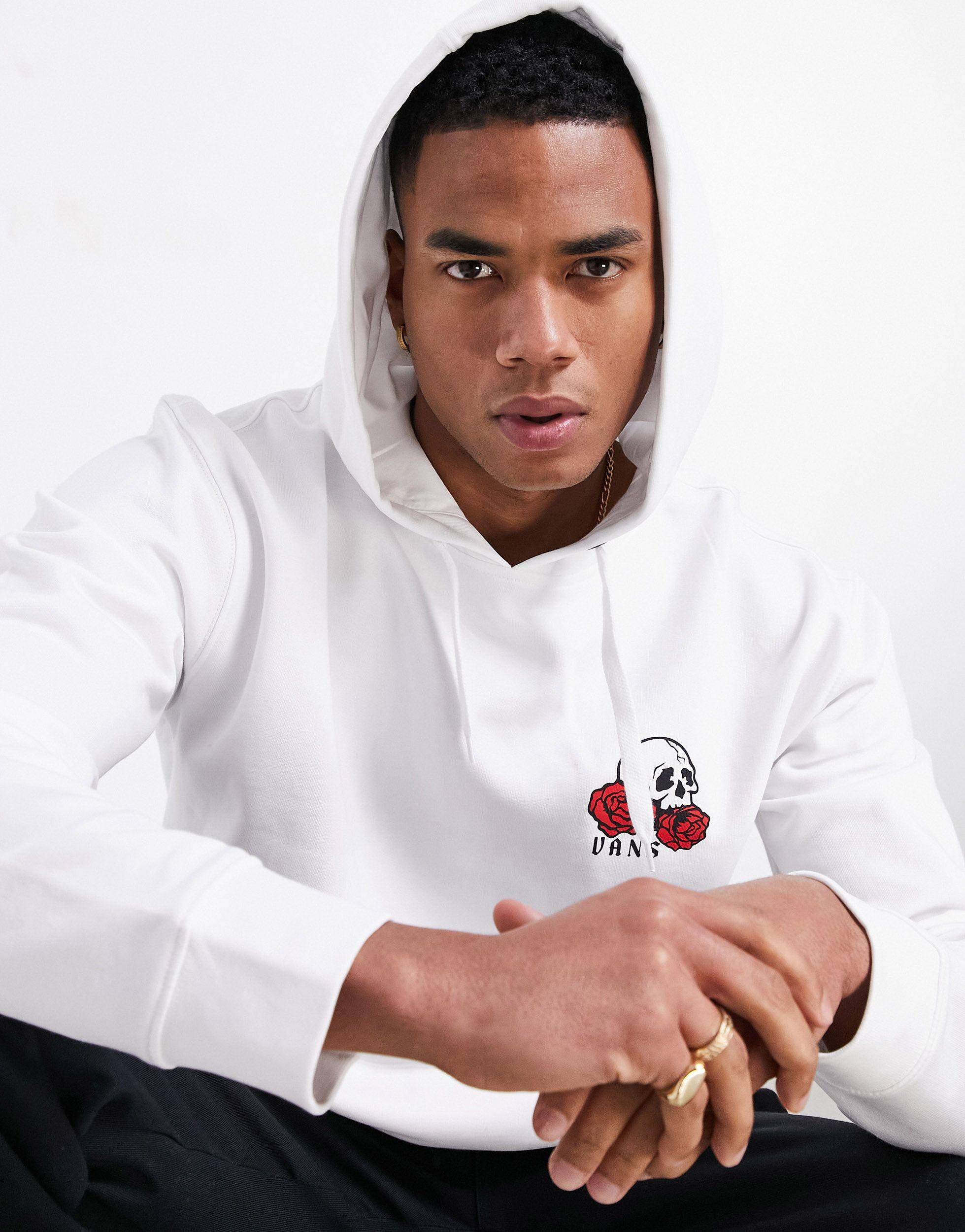 vans white rose hoodie