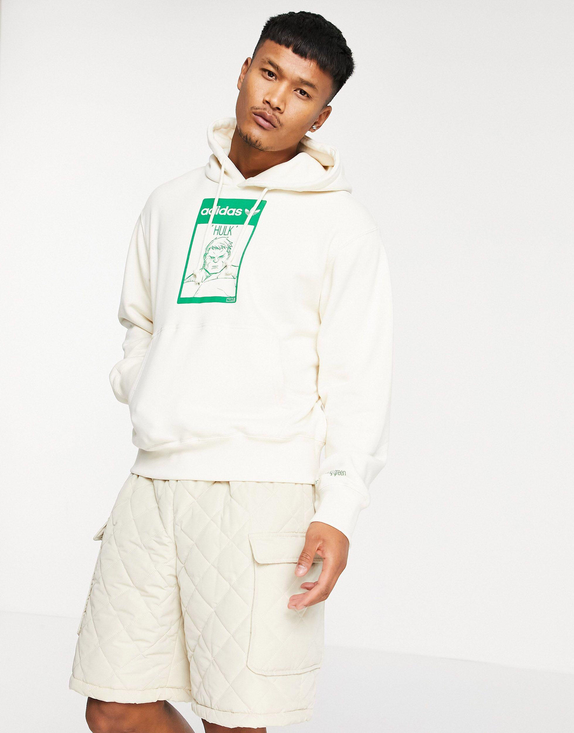 X disney - felpa unisex sporco con cappuccio e stampa dell'incredibile hulk  di adidas Originals in Bianco | Lyst