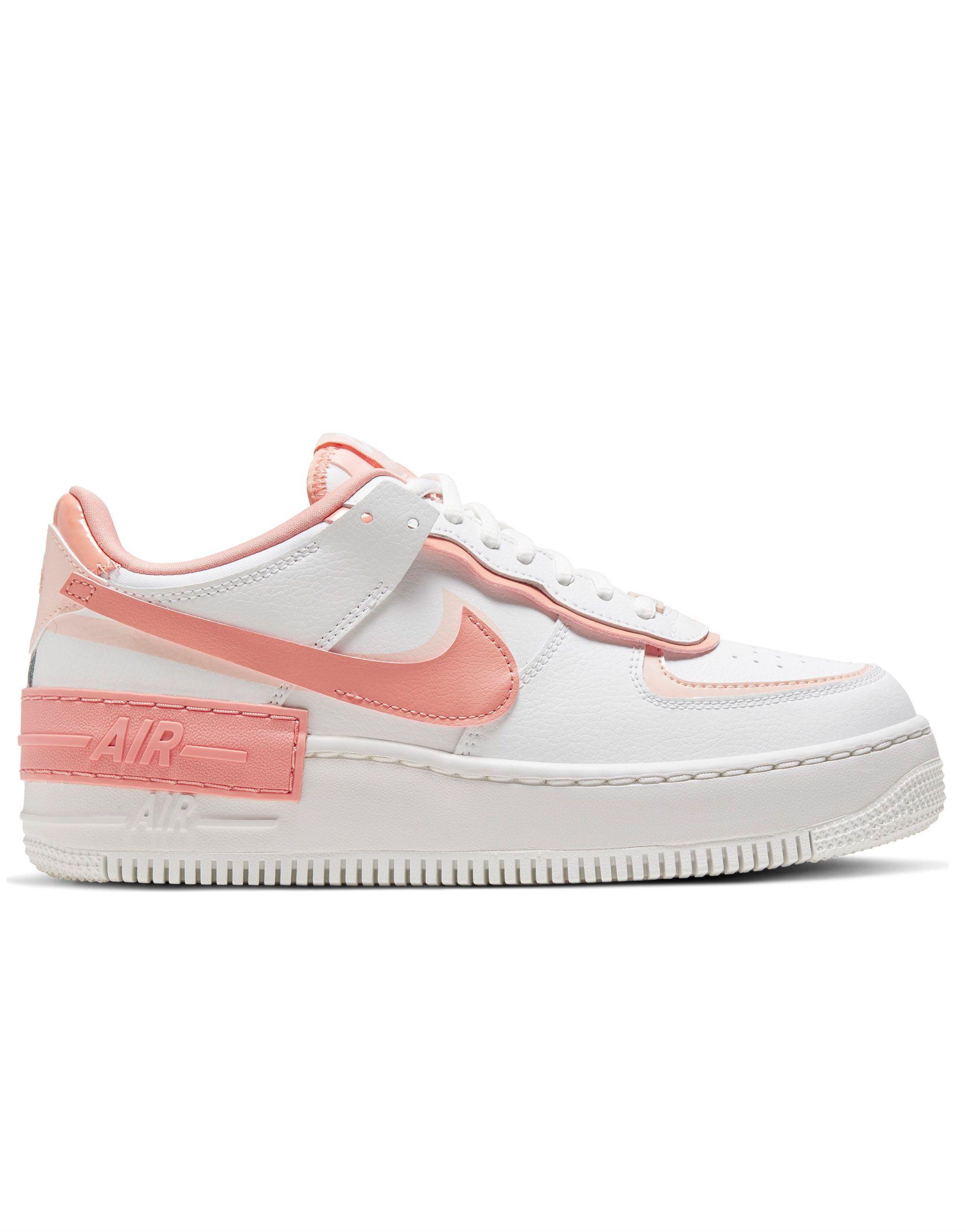 Air Force 1 Shadow - Sneakers bianche e coralloNike in Gomma di colore Rosa  | Lyst
