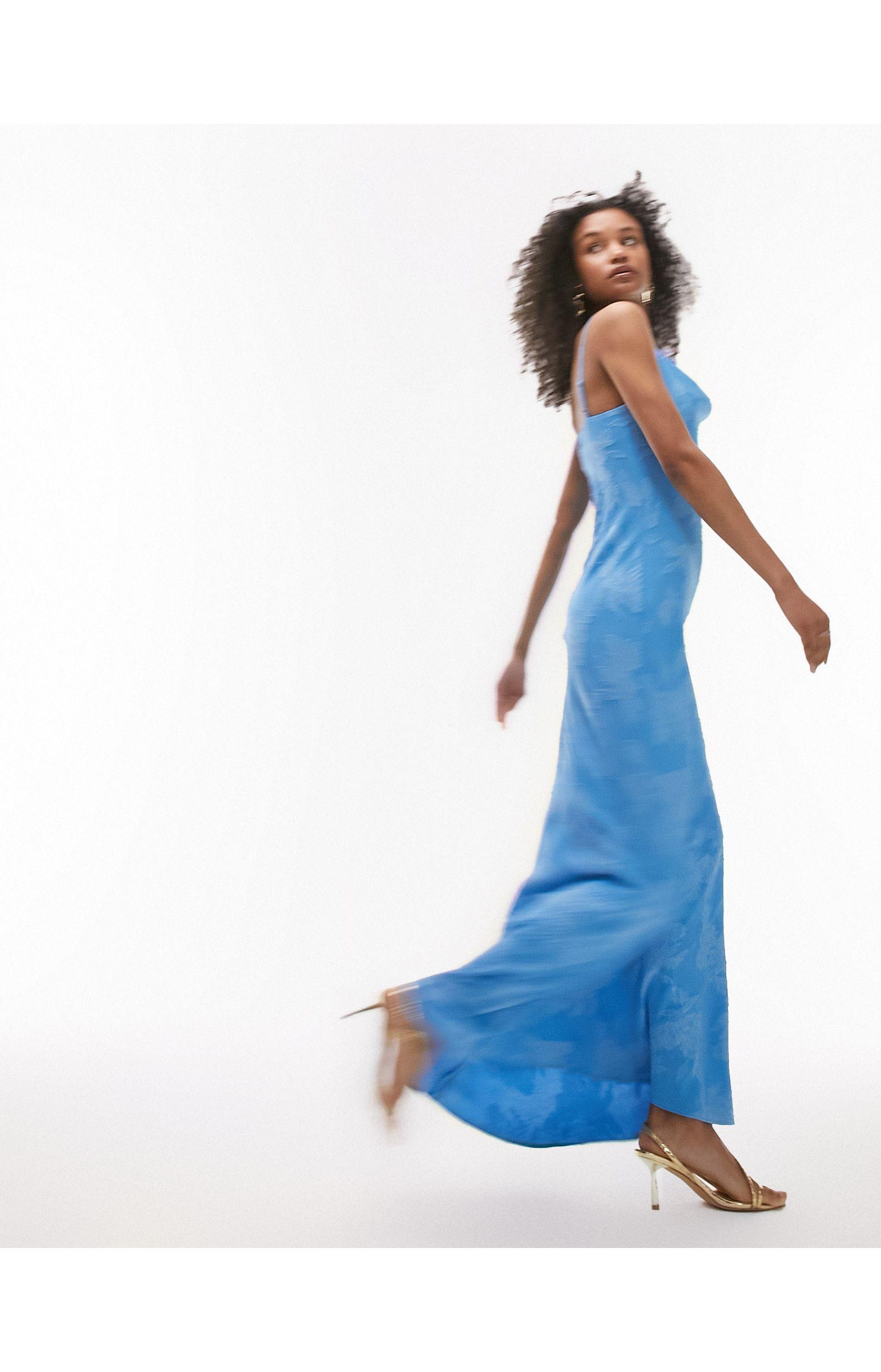 Topshop blue maxi best sale dress
