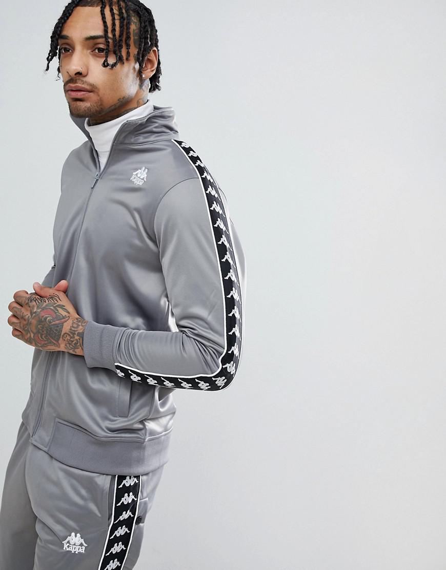 Kappa Track Jacket With Sleeve Taping In Grey in Gray for Men | Lyst