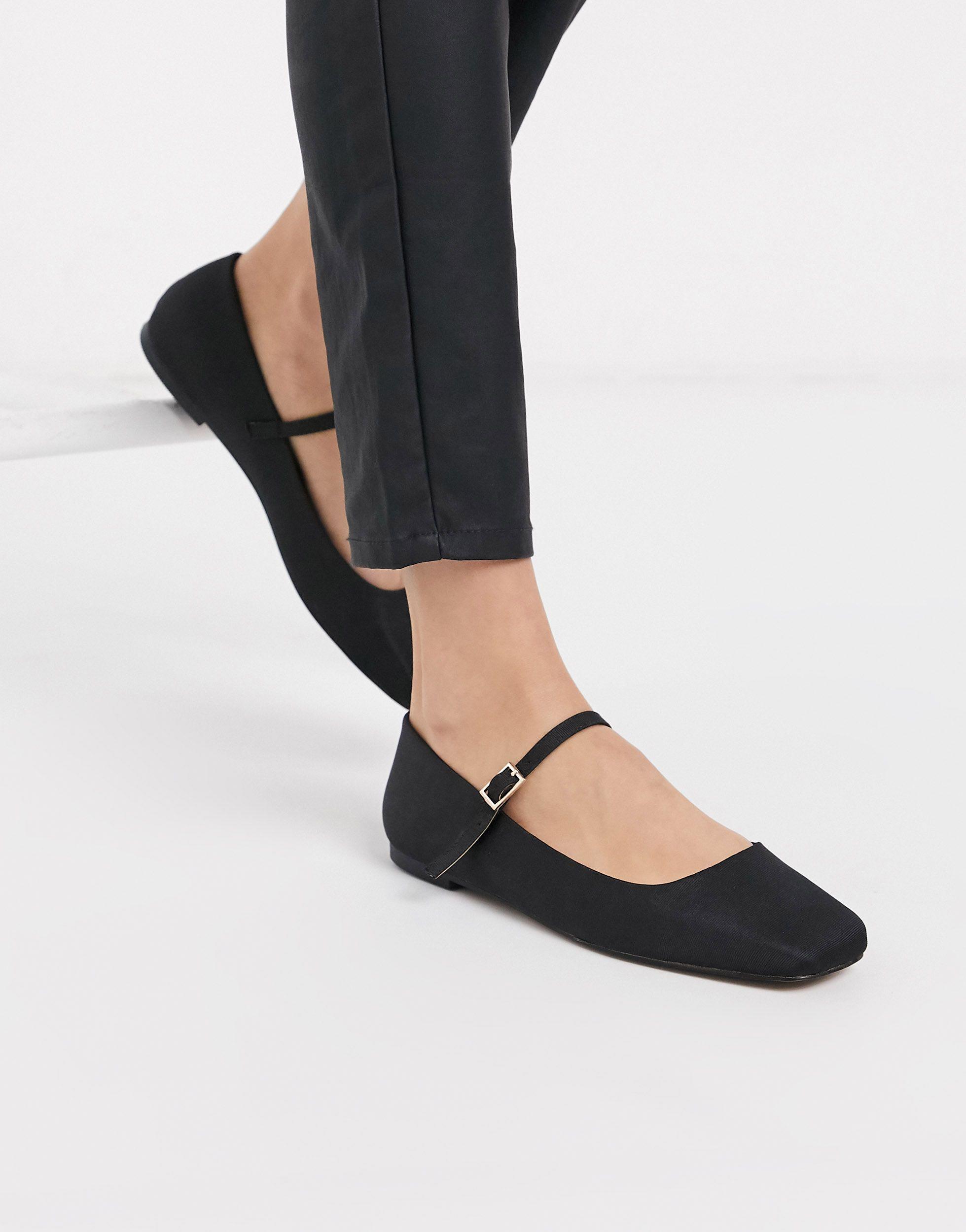 ASOS Late Mary Jane Ballet Flats in Black Lyst