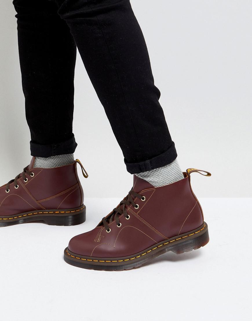 Dr. Martens Church Monkey Lace Up Boots In Oxblood in Red for Men