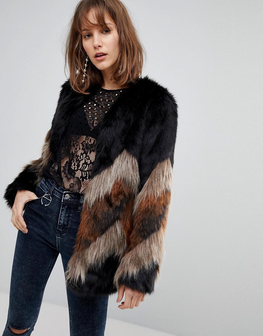 faux fur jacket stradivarius