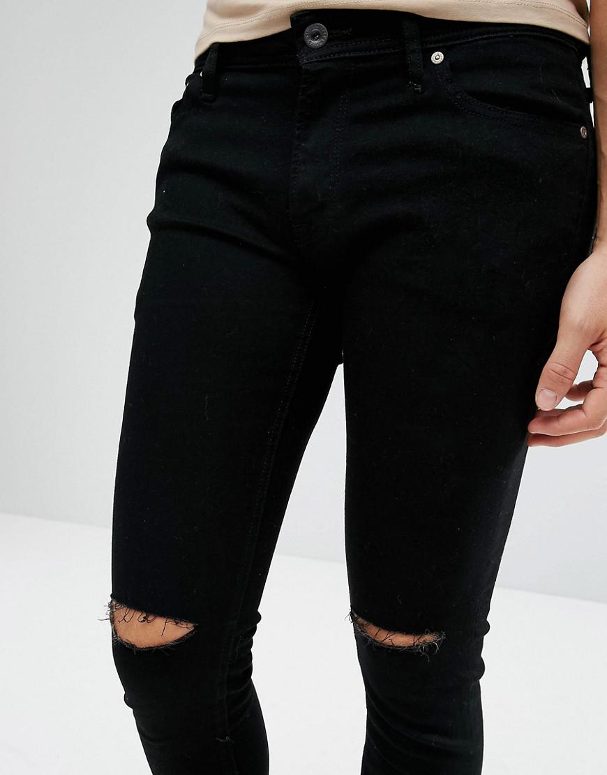 jack and jones black ripped jeans