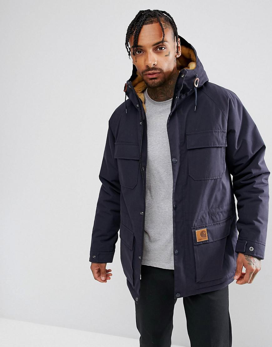 Carhartt WIP Mentley Jacket With Pile Lining in Navy (Blue) for Men - Lyst