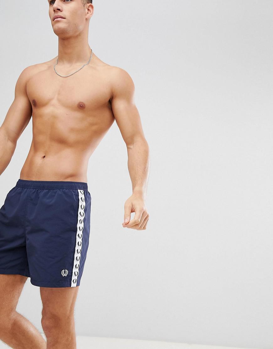 fred perry taped swim shorts
