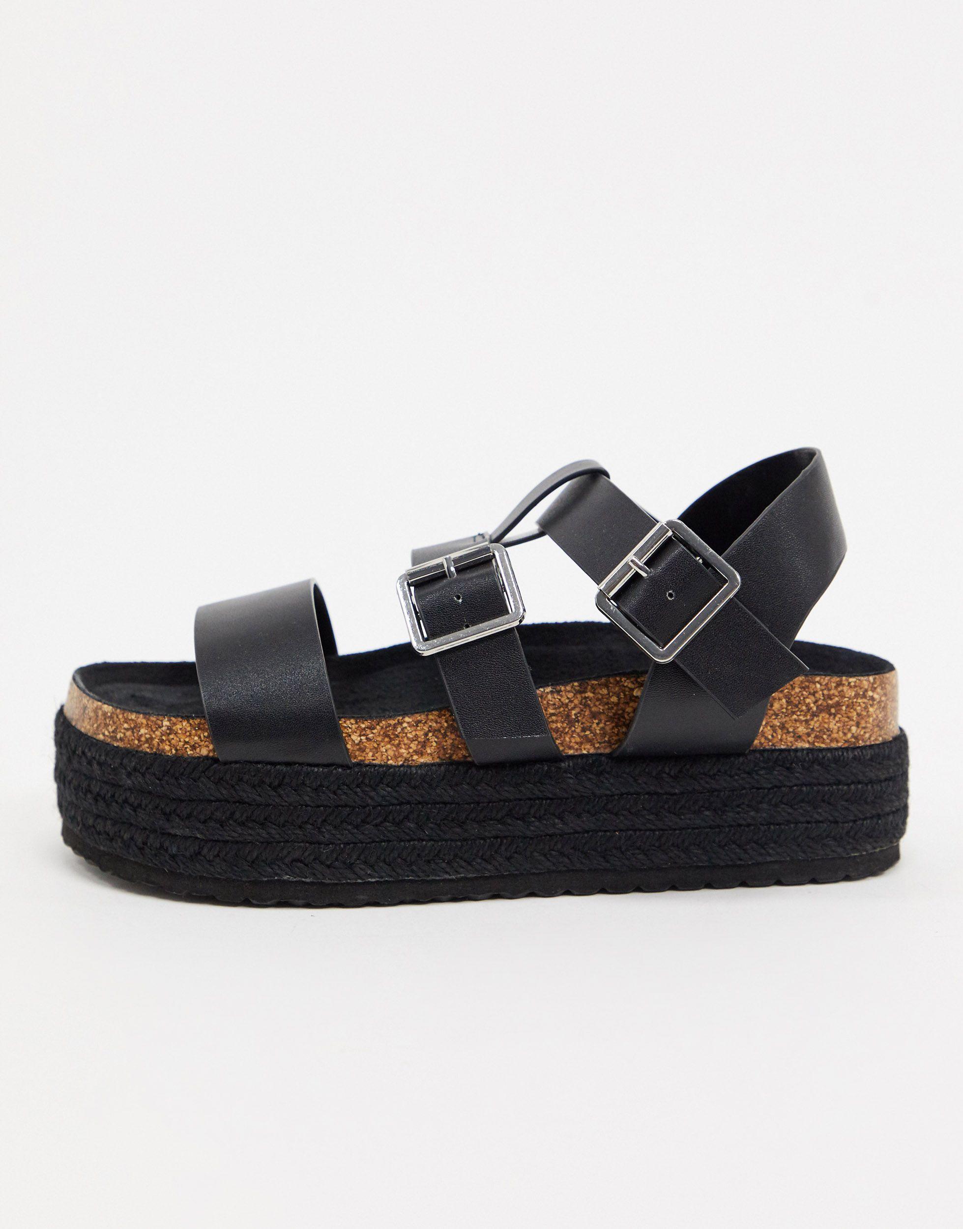 black chunky flatforms