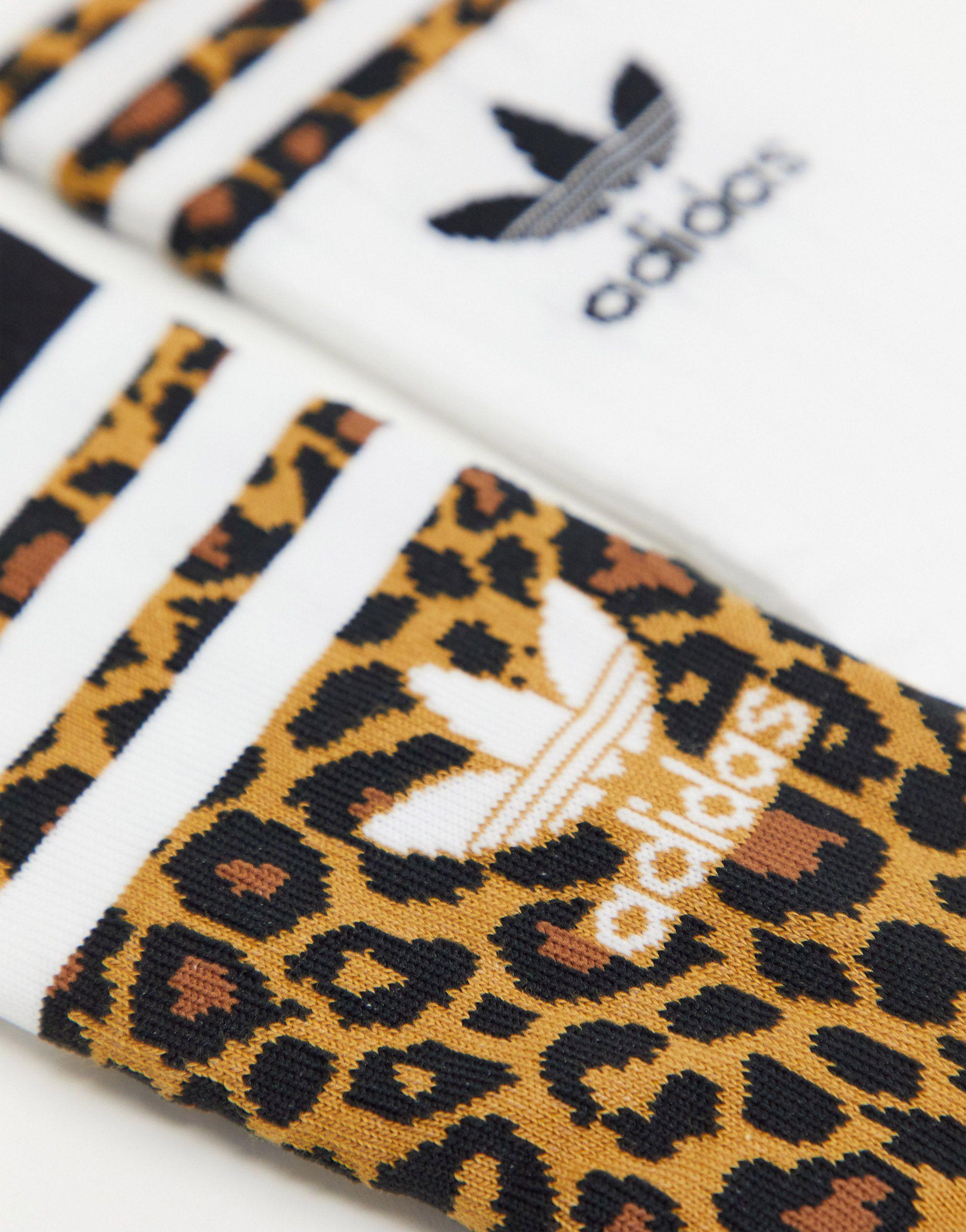 adidas Originals 'leopard Luxe' 2 Pack Logo Socks | Lyst Australia