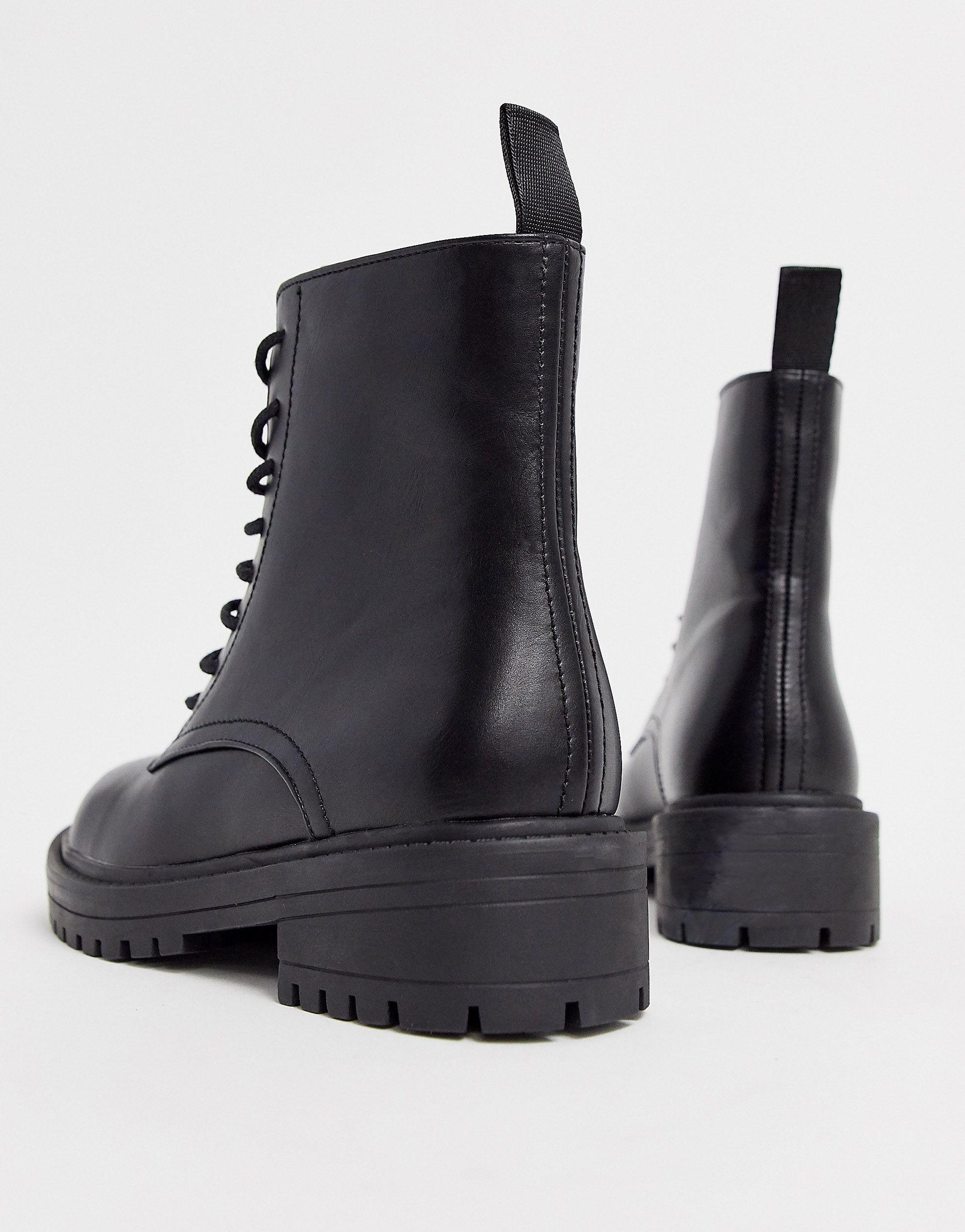 wide fit black flat boots