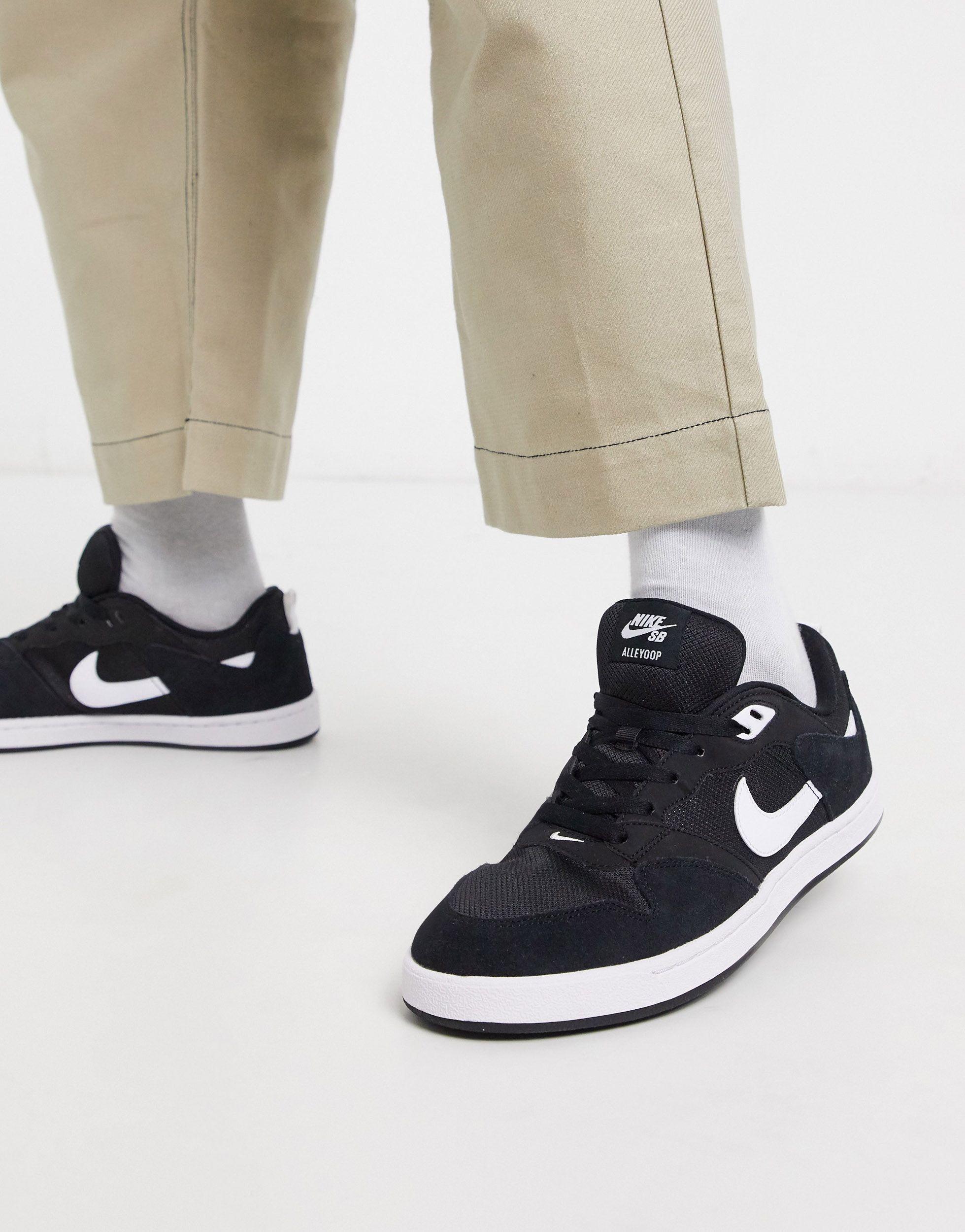 Nike SB Alleyoop Black White Skate Shoes | ubicaciondepersonas.cdmx.gob.mx