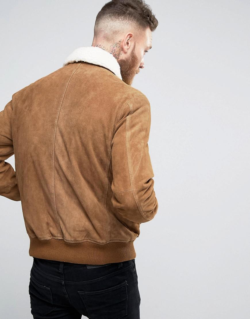 mens tan borg jacket