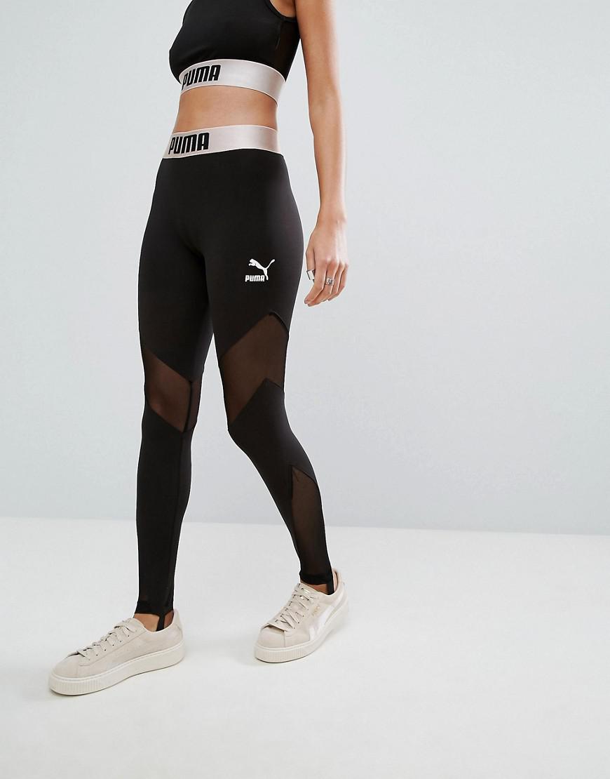 PUMA Synthetic Exclusive To Asos Mesh Stirrup Leggings in Black | Lyst