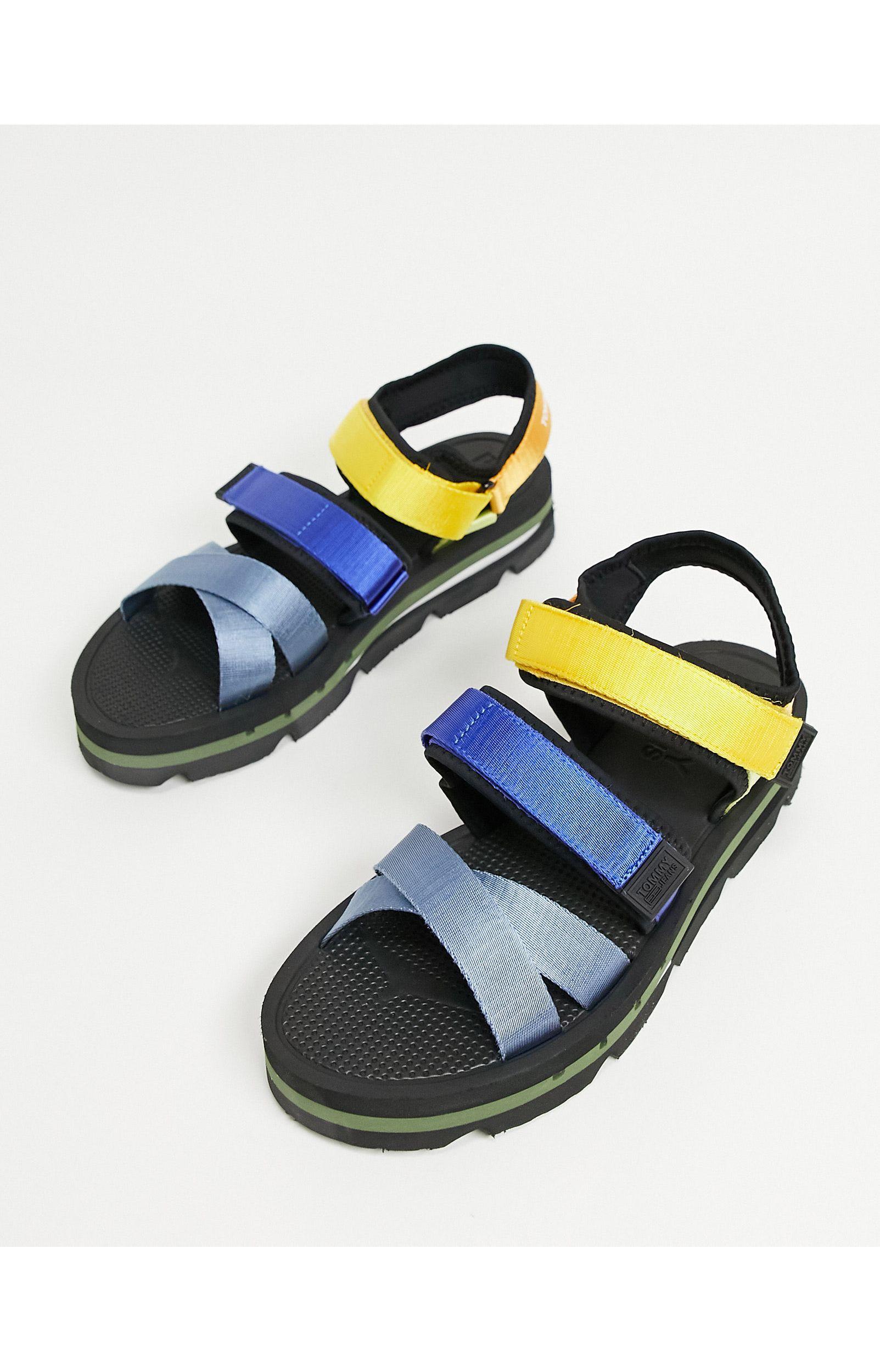 Sandalias negras con tiras Tommy Hilfiger de Tejido sintético de color  Negro para hombre | Lyst