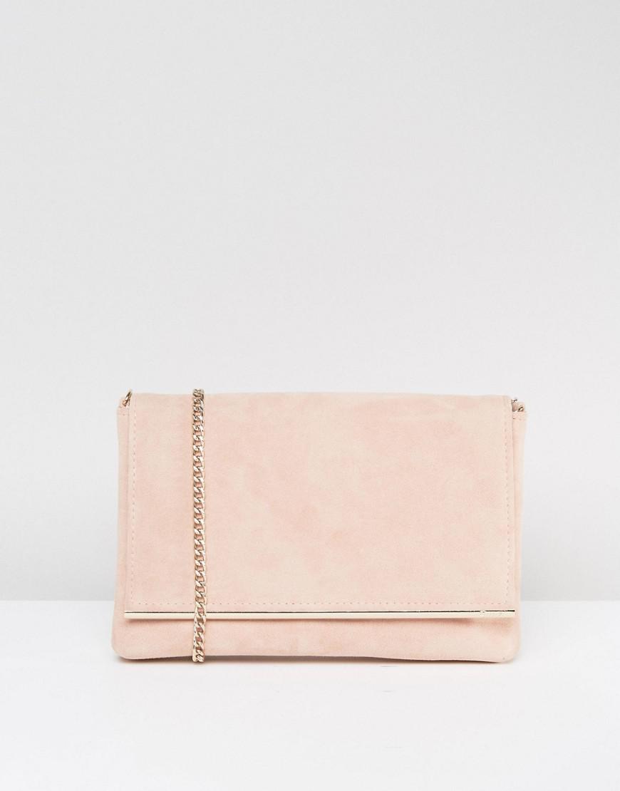 Dune Suede Blush Clutch Bag in Pink | Lyst