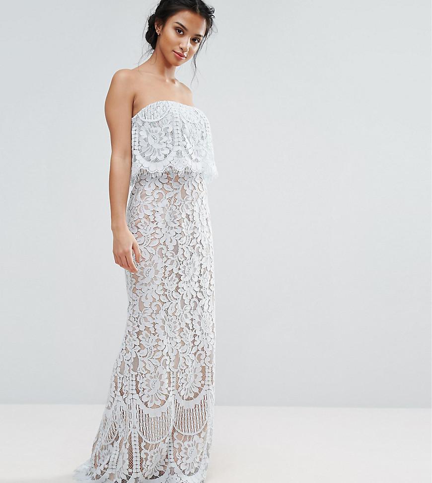 Jarlo All Over Lace Bandeau Maxi Dress in Blue - Lyst