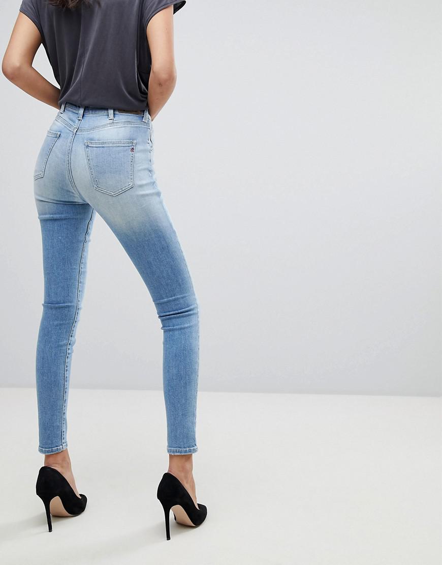 Replay Denim Super High Rise Skinny Jean in Blue - Lyst