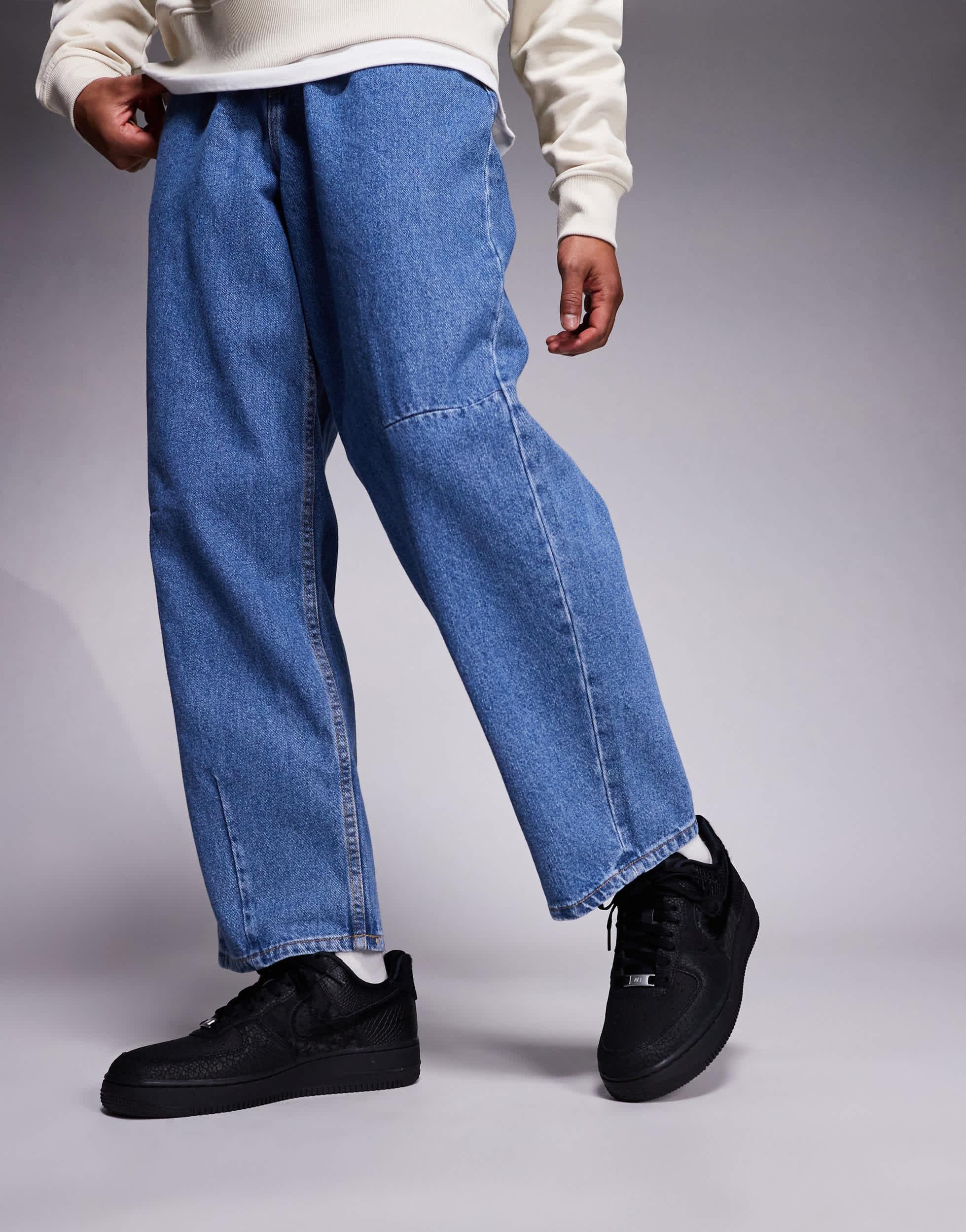 Baggy Jeans With Air Forces Boohoo ME