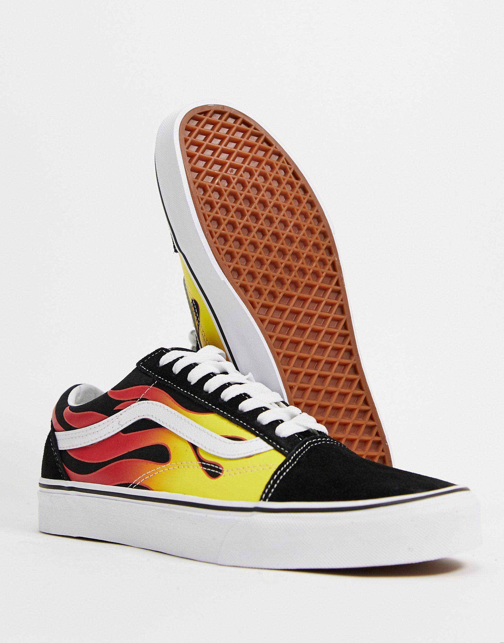 Vans Old Skool - Sneakers Met Vlammen in het Zwart voor heren - Lyst