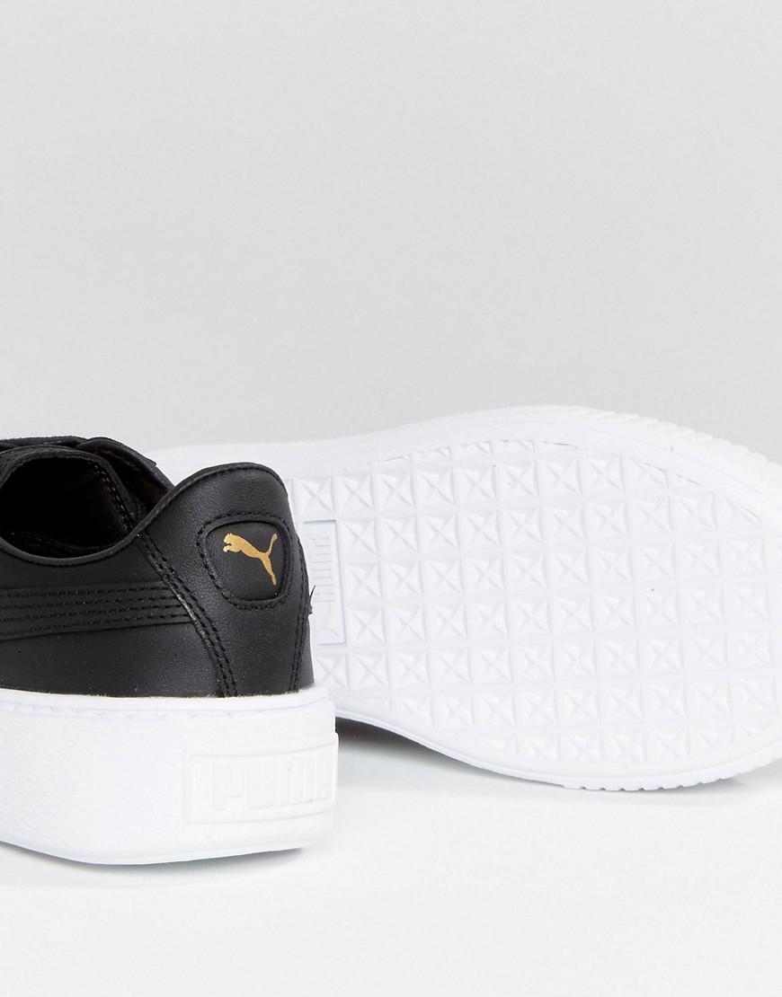 puma basket leather platform sneaker