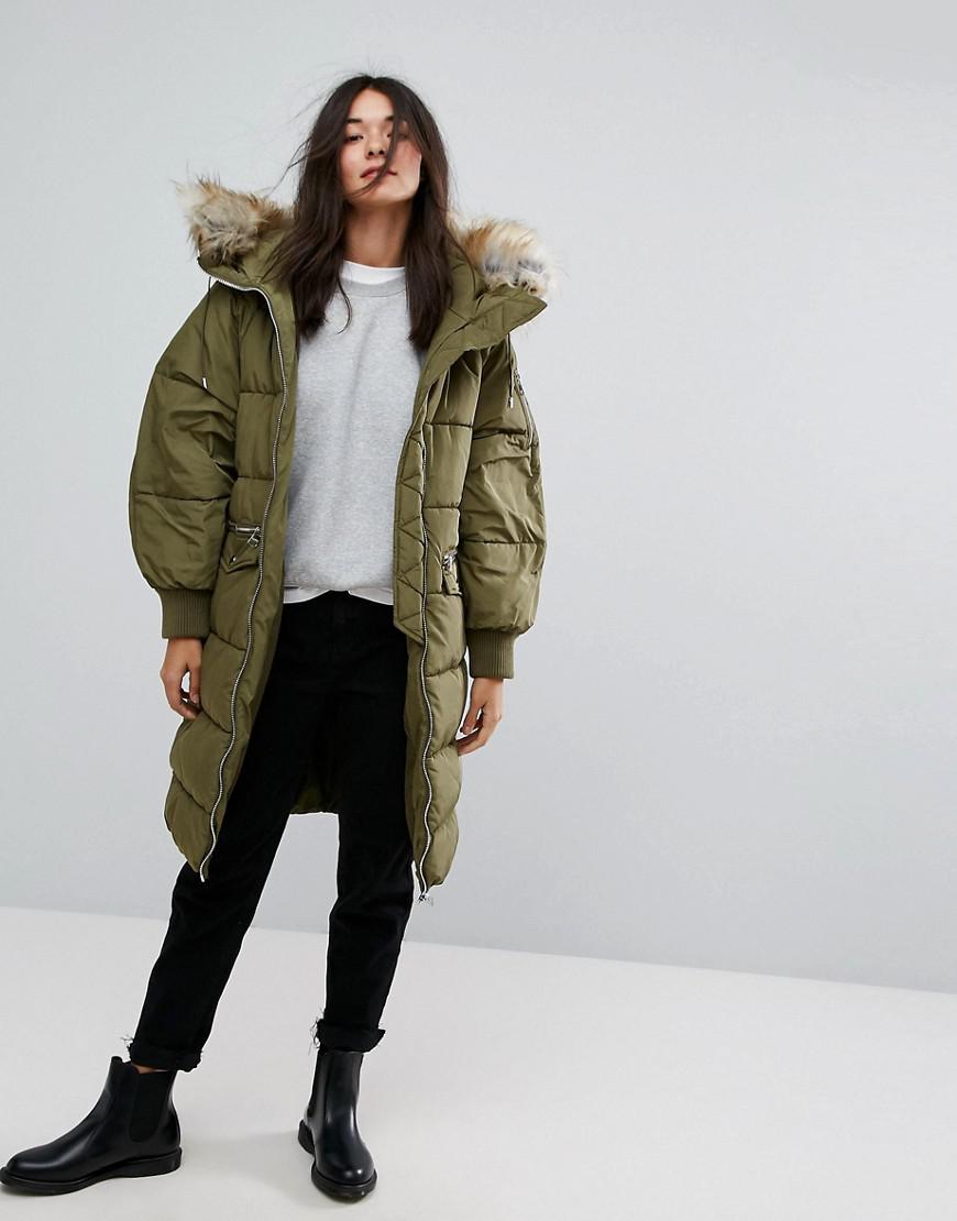 pull and bear green coat
