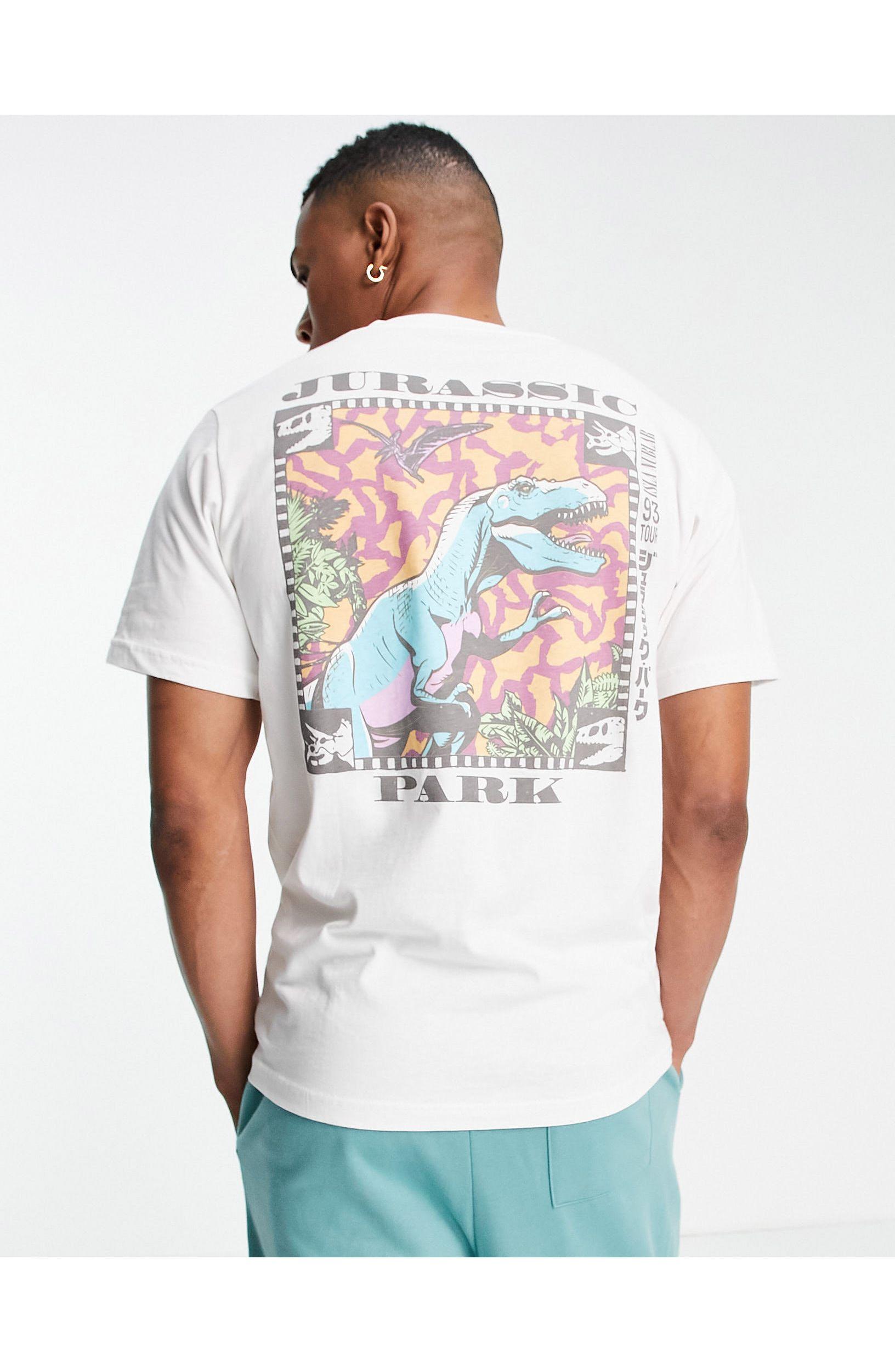 Pull&Bear T-shirt With Jurassic Park Back Print in White for Men | Lyst  Australia