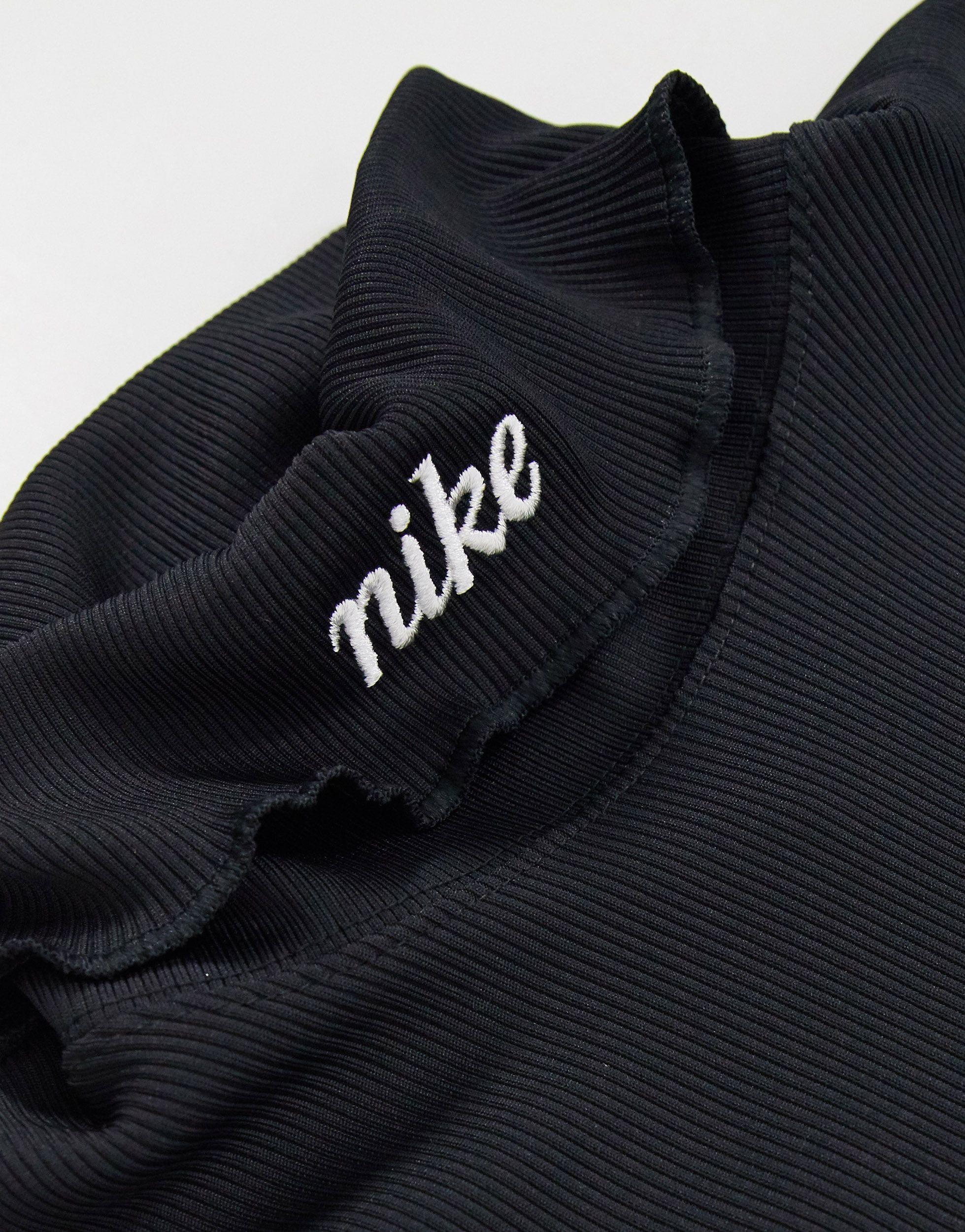 Nike Synthetic Ribbed Long-sleeved Top Black | Lyst Australia