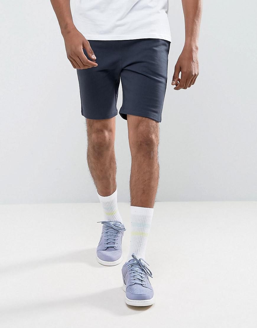Lyst Asos Skinny Jersey Shorts In Navy in Blue for Men