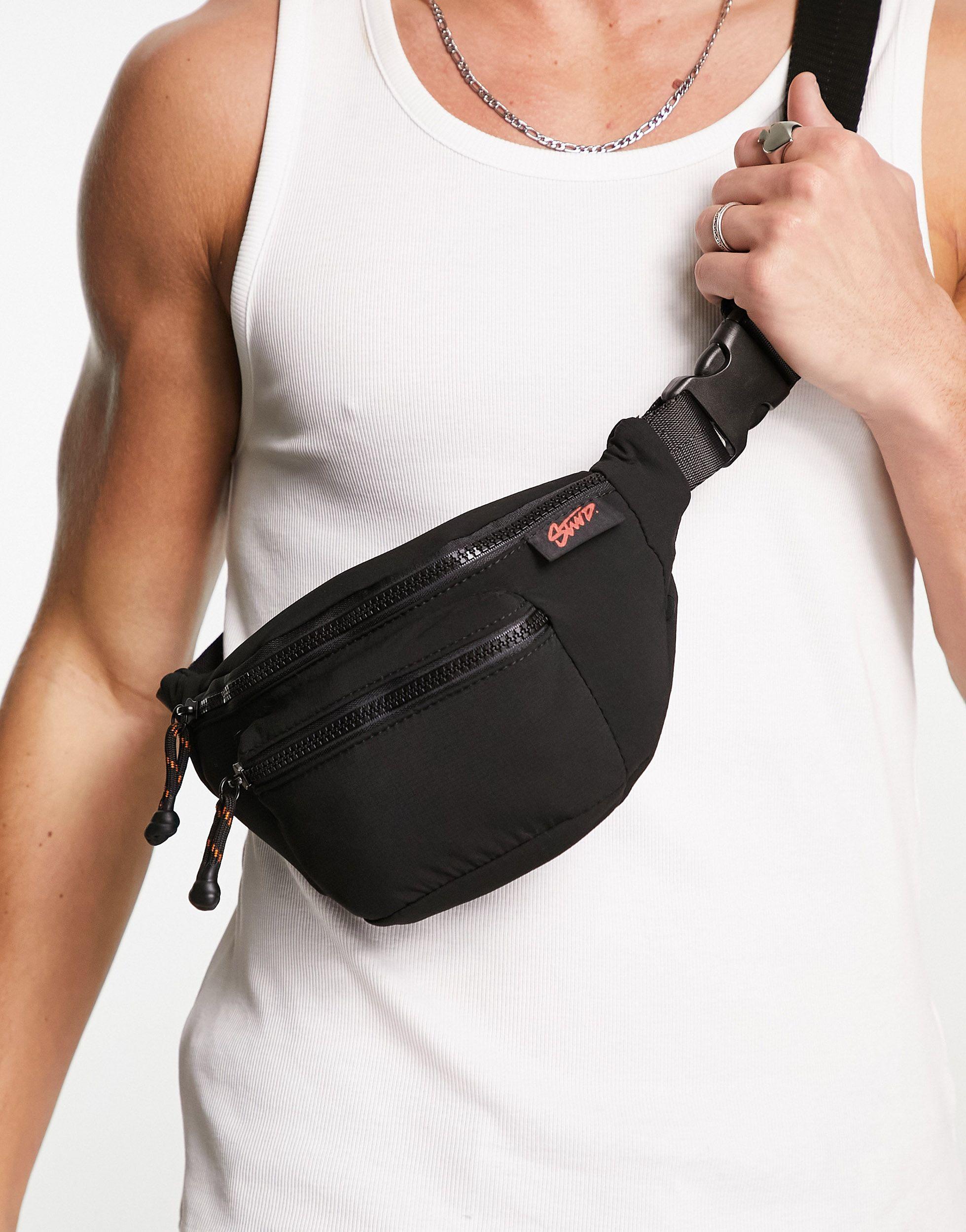 Pull&Bear Stwd Crossbody Bum Bag in Black for Men | Lyst UK
