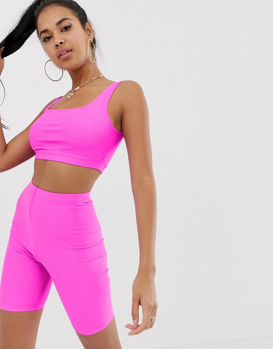 neon pink bralette top