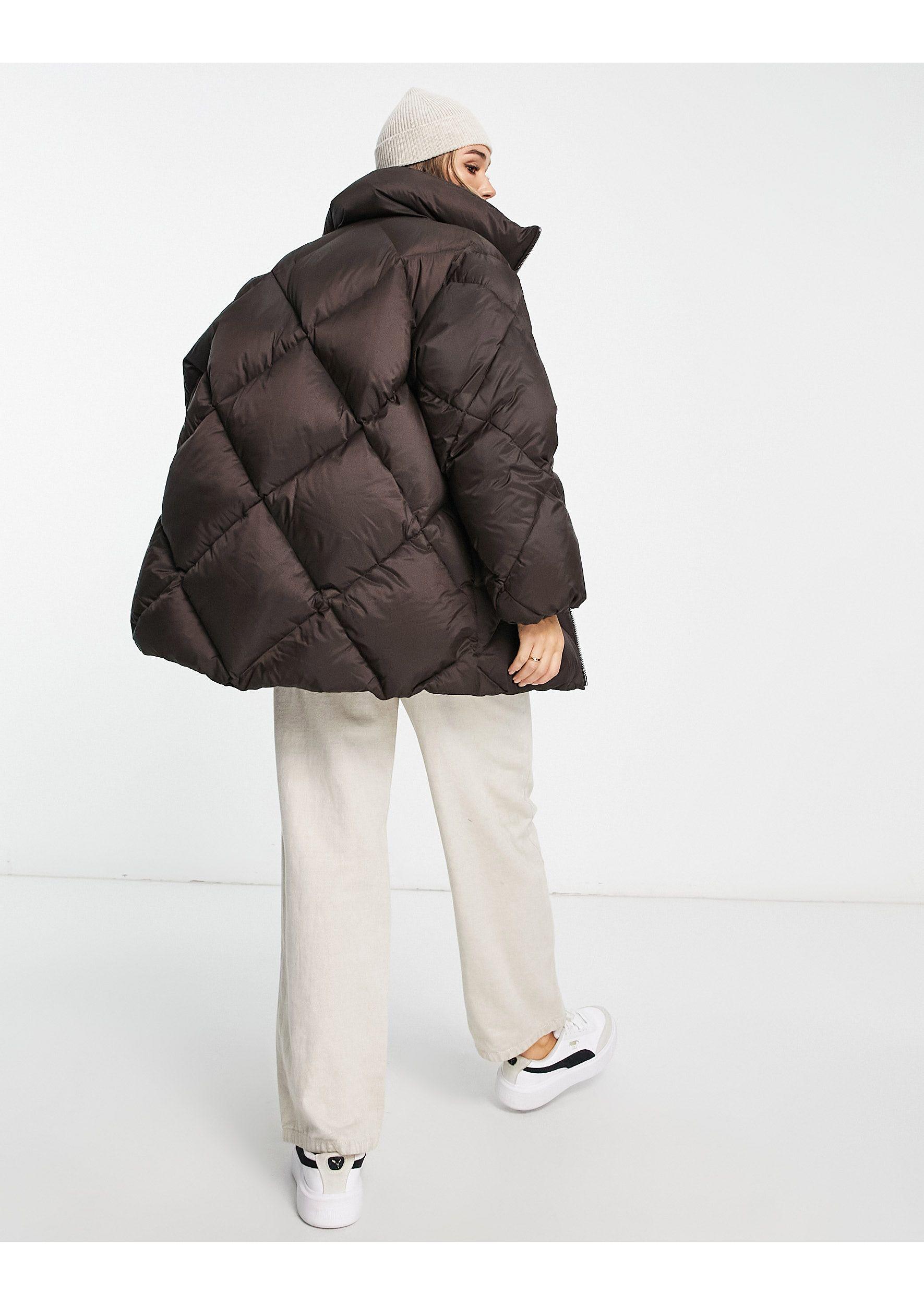 & Other Stories Padded Down Jacket With Hood in Brown | Lyst