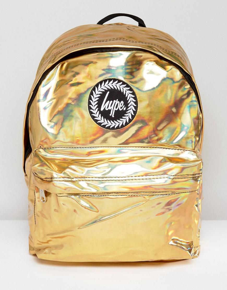 Hype Cotton Backpack In Gold Holographic in Metallic - Lyst