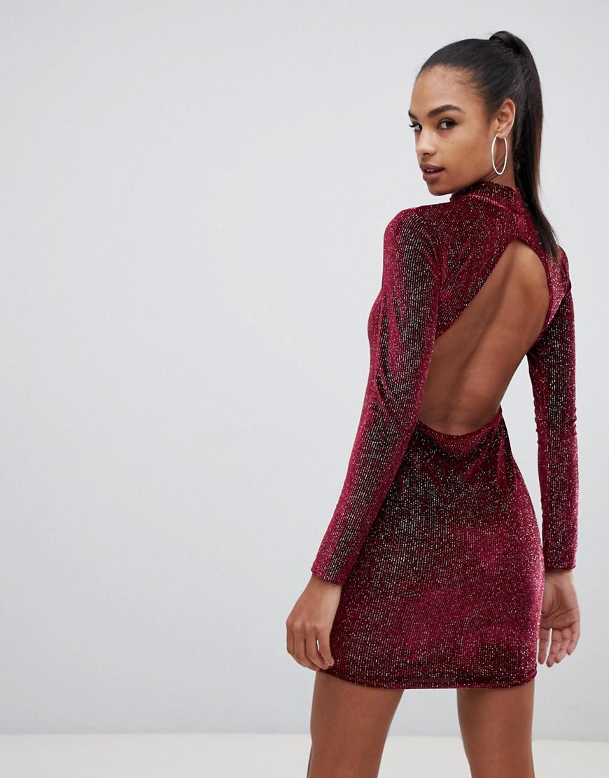 open back mini dress