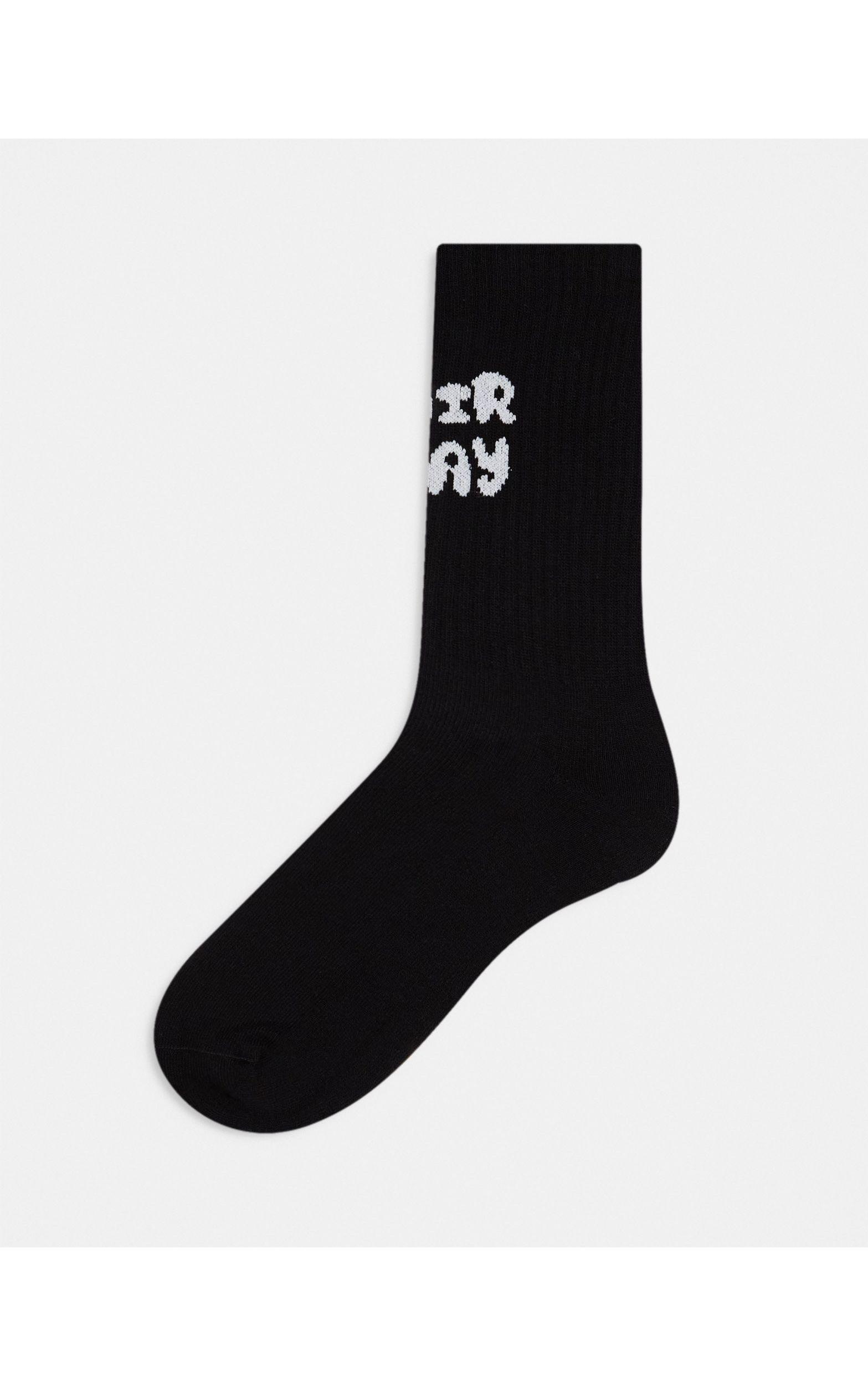 ASOS Sports Sock With Fair Play Slogan in Black for Men Lyst