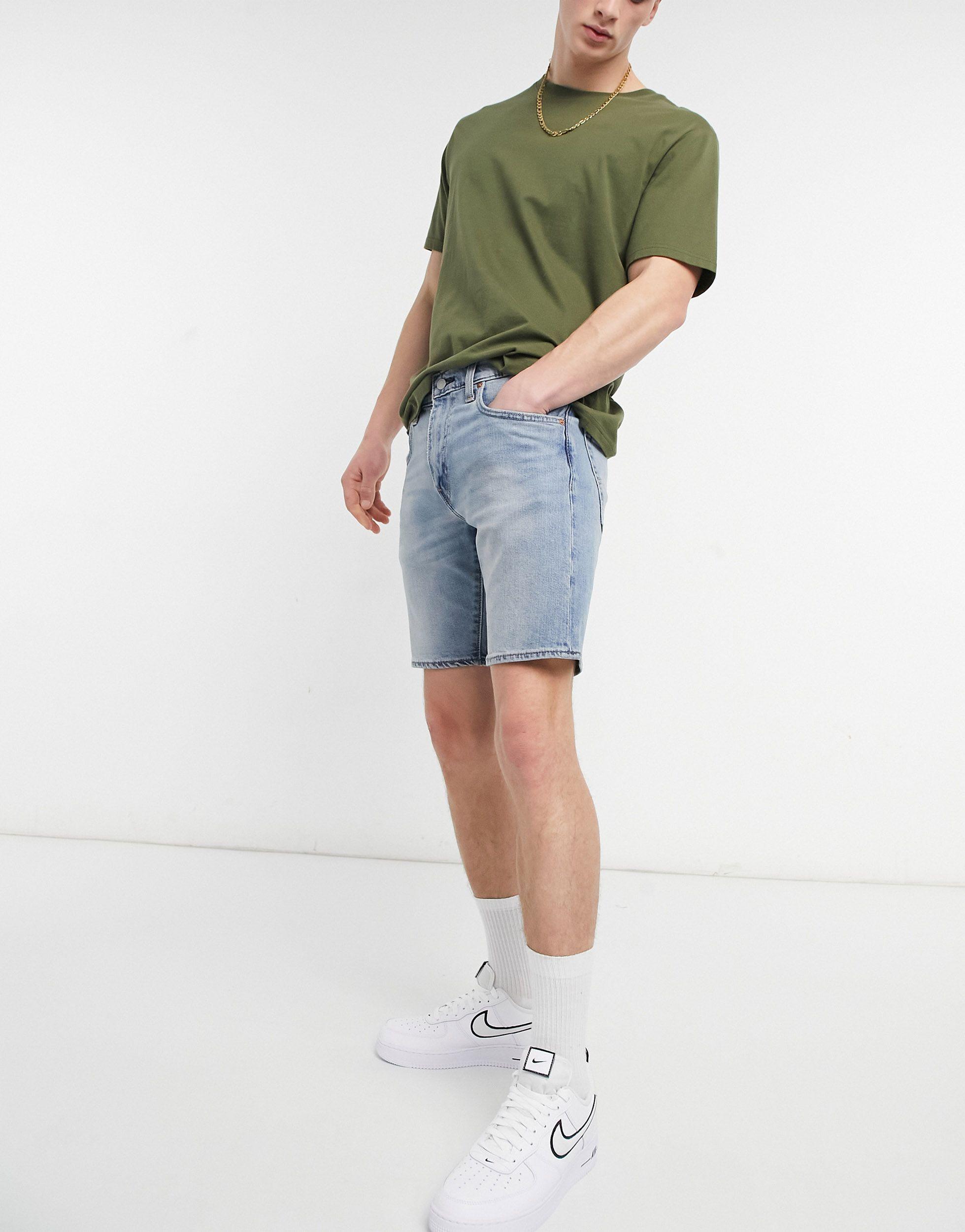 PRPS Distressed Slim Fit Denim Shorts Blue, $165 | Neiman Marcus | Lookastic