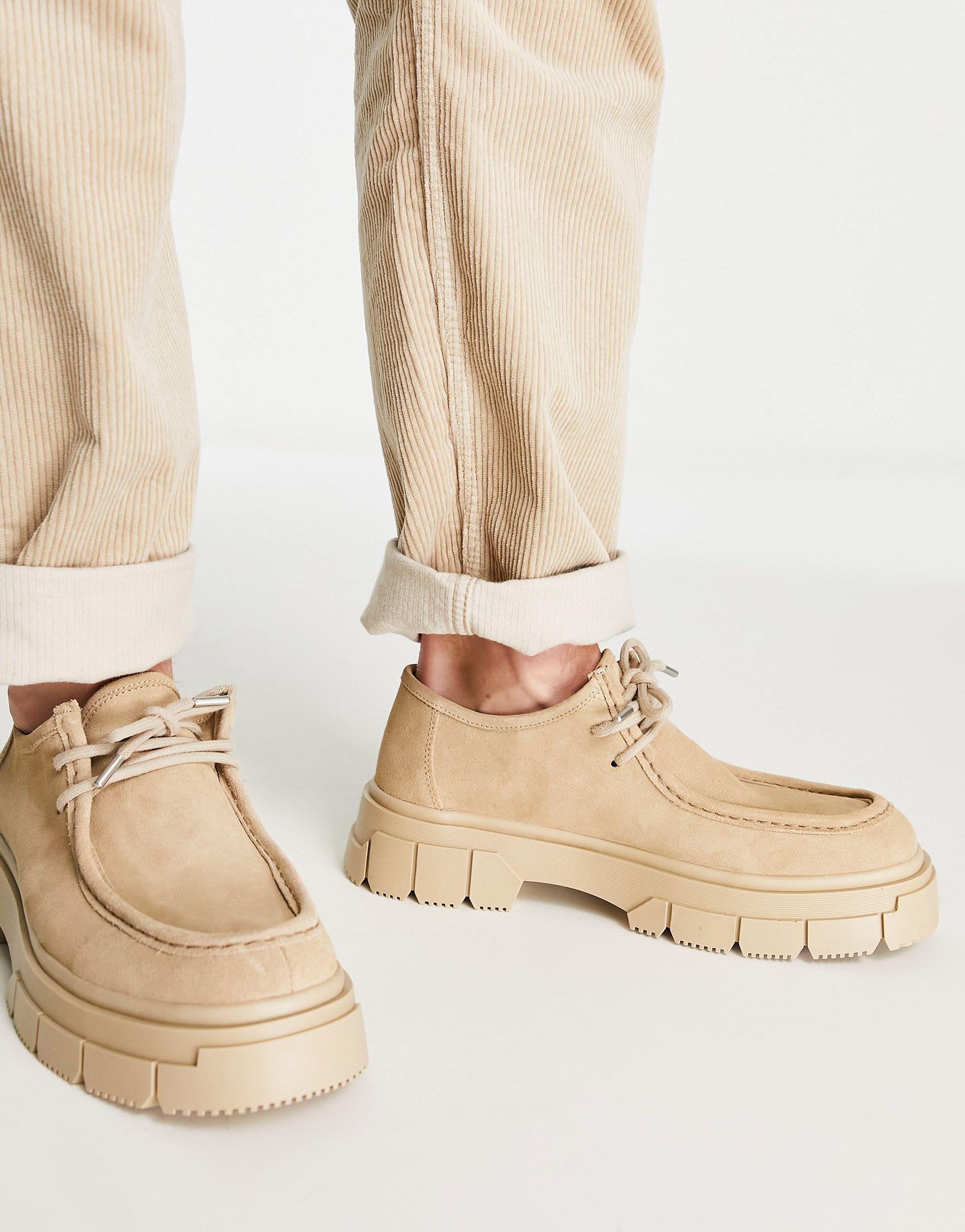 Bershka Chunky Leather Shoes in Natural for Men | Lyst