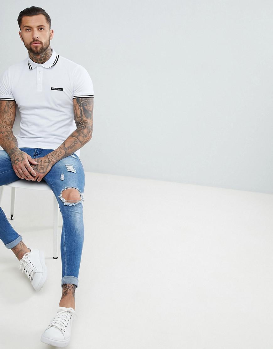 white polo shirt with jeans