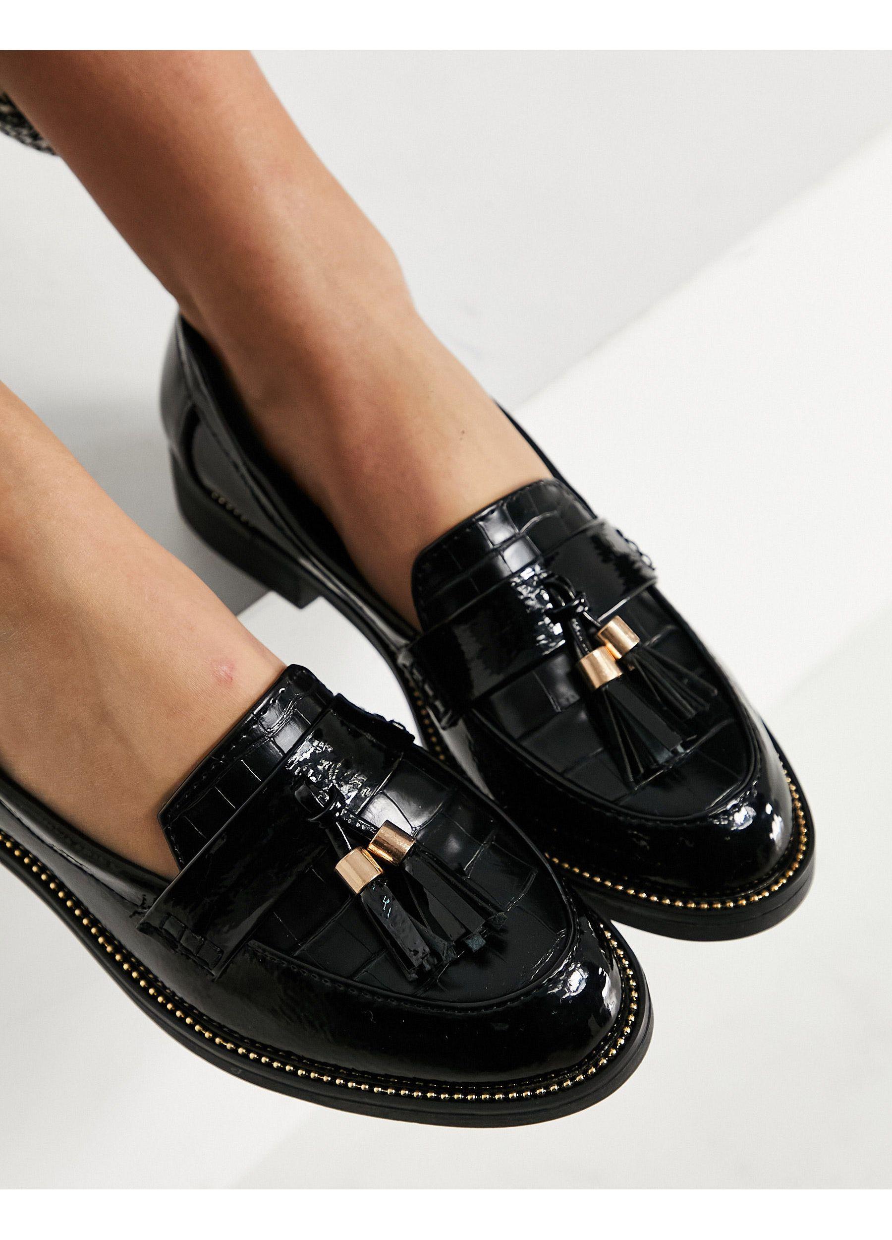 Schuh Lailah Tassel Loafer in Black | Lyst UK