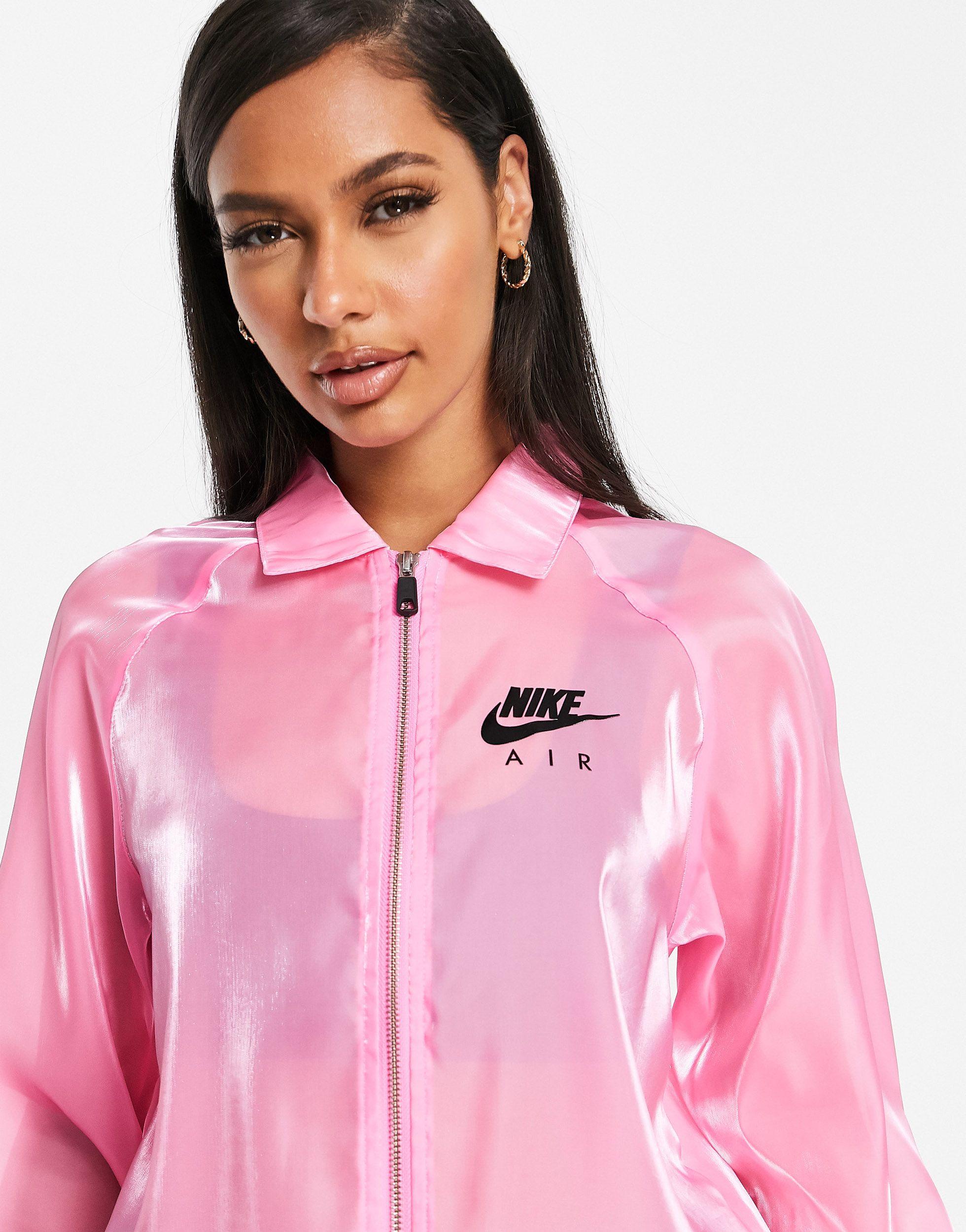 Nike Air Translucent Jacket in Pink | Lyst
